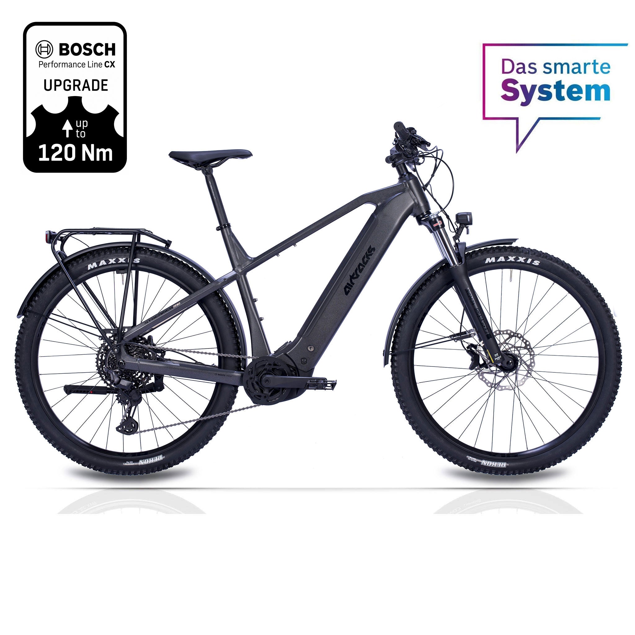 29" Men's E-SUV MTB STREAMER CX11 BOSCH PERFORMANCE LINE CX (GEN 5) Smart System POWERTUBE 600 Wh 11 x GANG SHIMANO XT RD-M8130 SGS Black