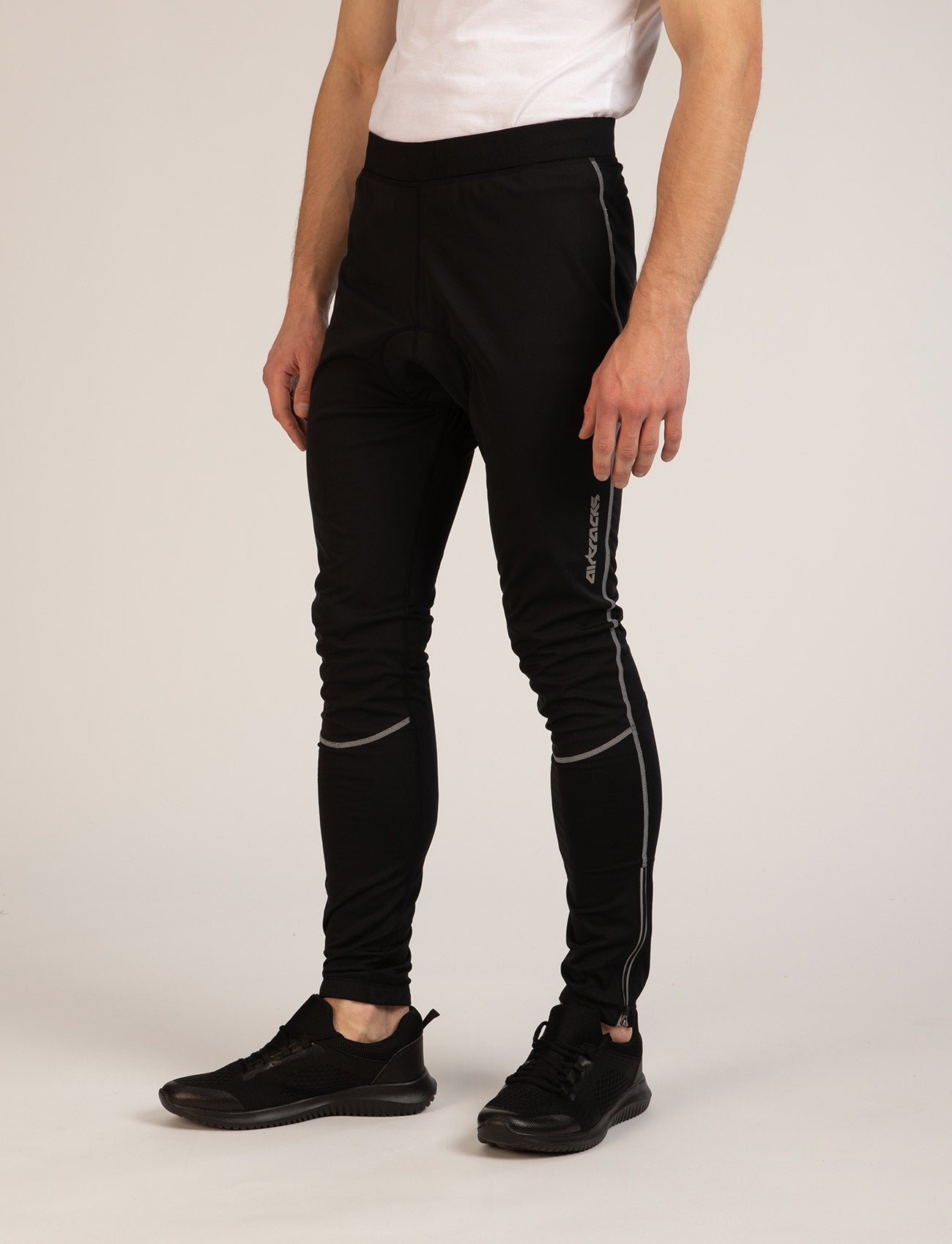 Herren Winter Thermoradtrikot Set (2-tlg.) Pro-T Fahrradtrikot Langarm+Fahrradhose Lang Fahrradhose Lang Schwarz-Silber