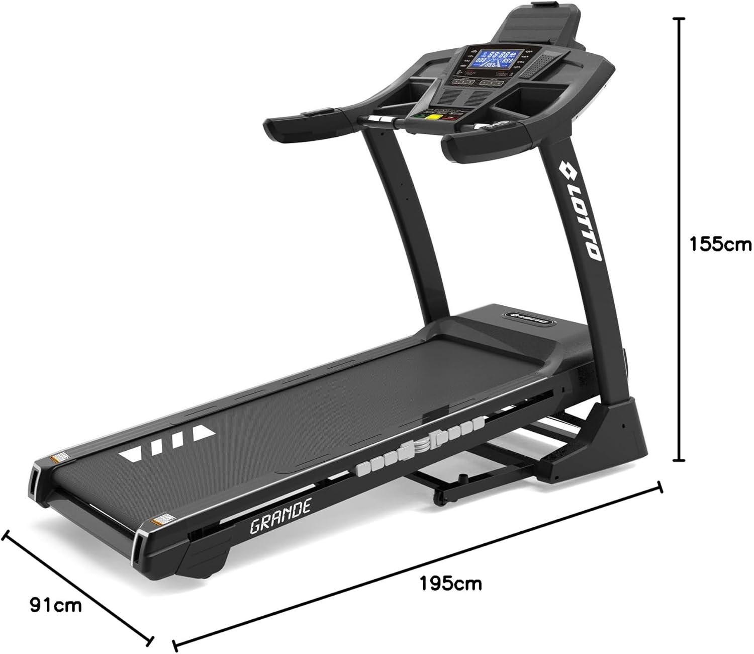 Lotto Grande treadmill foldable electrically up to 120 kg Bluetooth 1-20 km/h 150x51 cm