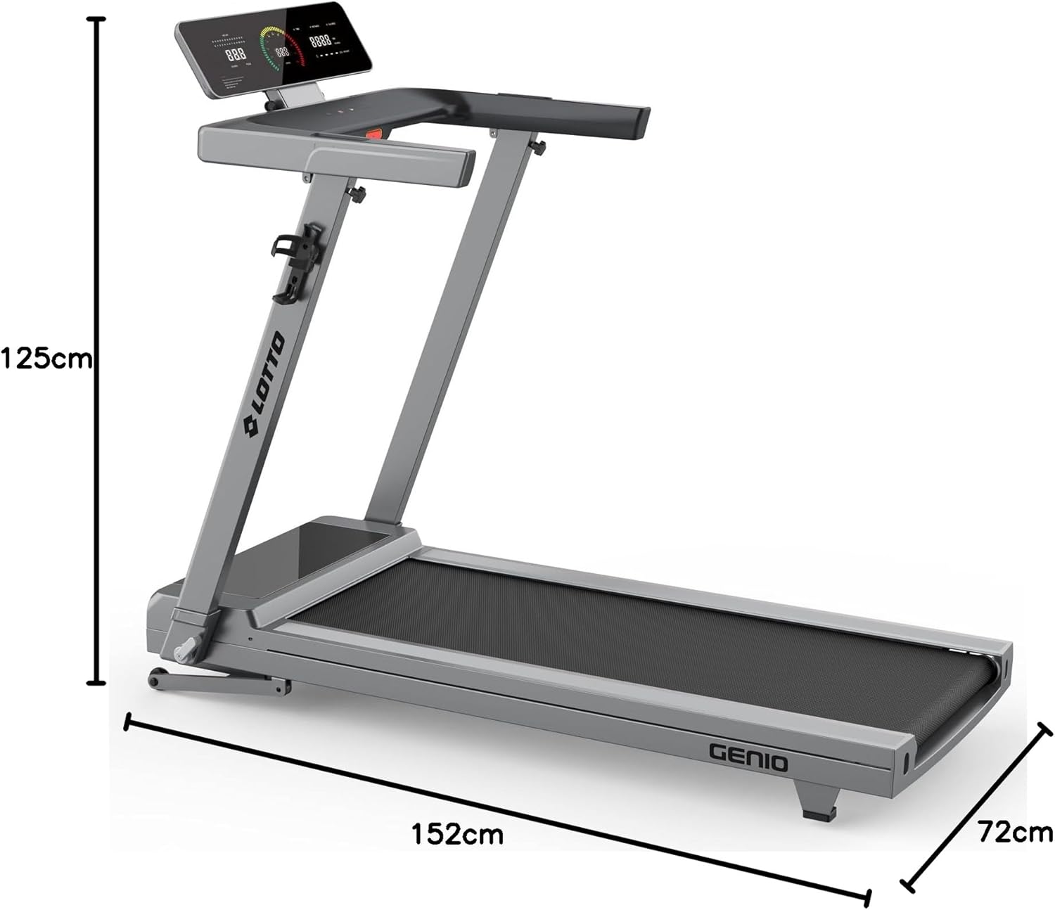 Lotto Genio treadmill foldable electrically up to 100 kg Bluetooth 1-16 km/h 125x45 cm