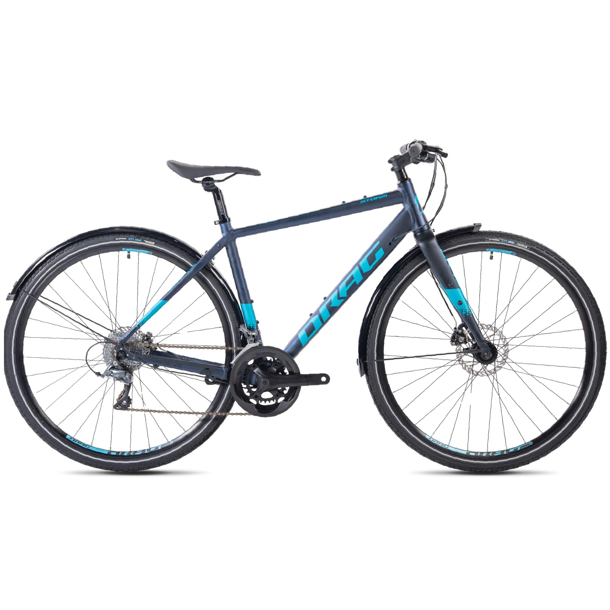 28" Herren Gravel Fahrrad Storm 3.1 Shimano 2x8 Claris R2000 + Sora RD-R3000-GS Blau Matt