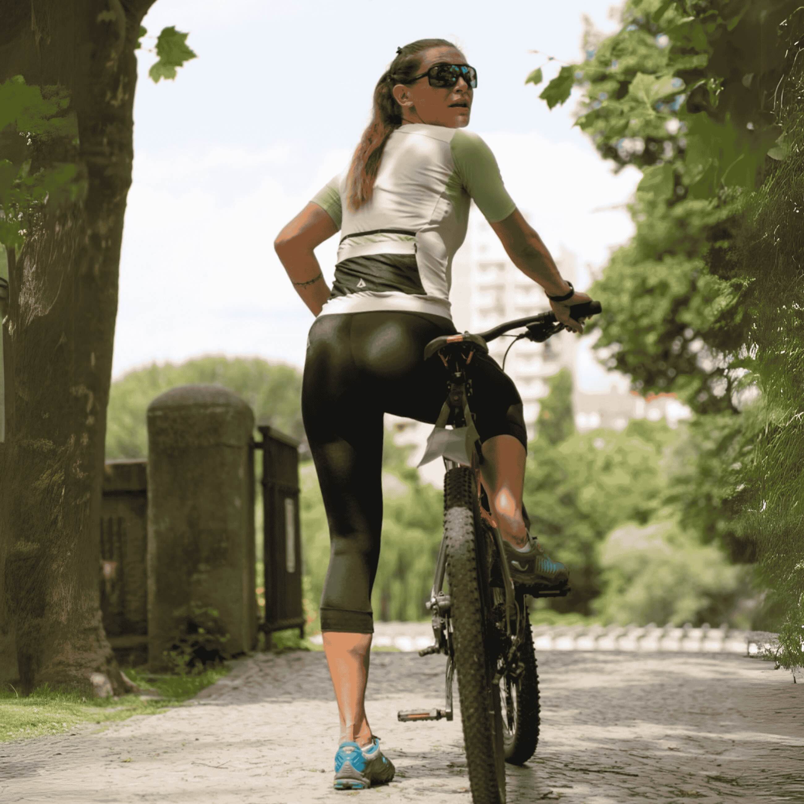 Pantalon de vélo pour femmes pour 3 à 4 longs par ligne noire