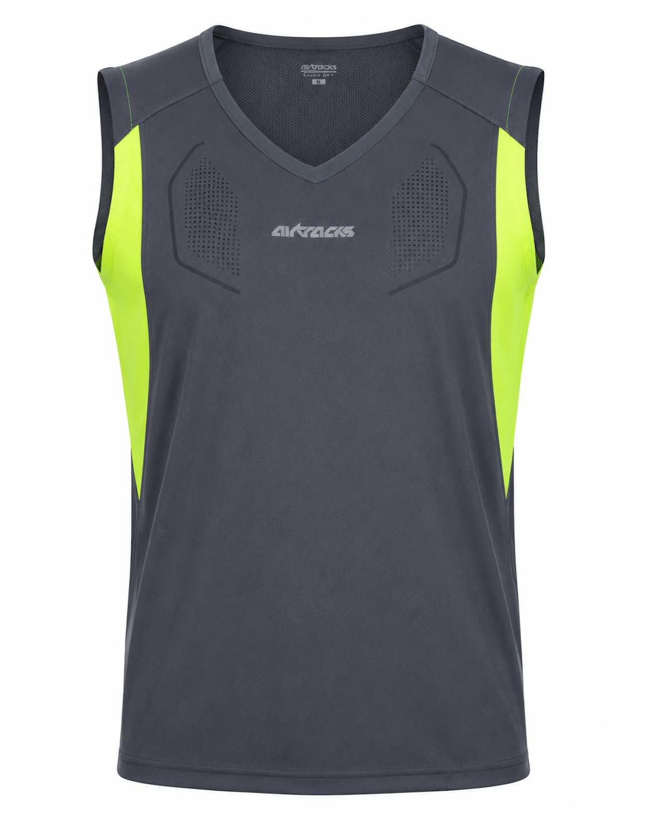 Camiseta Camiseta Tiga de tanque sin mangas por línea gris-neón