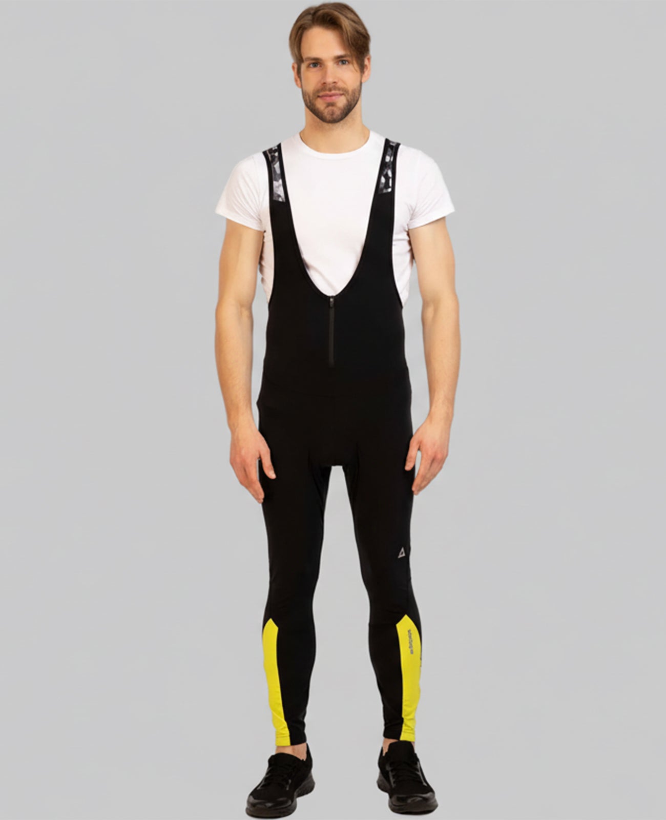 Pantalon de vélo thermique masculin long pantalon porteur par équipe blanc néon noir