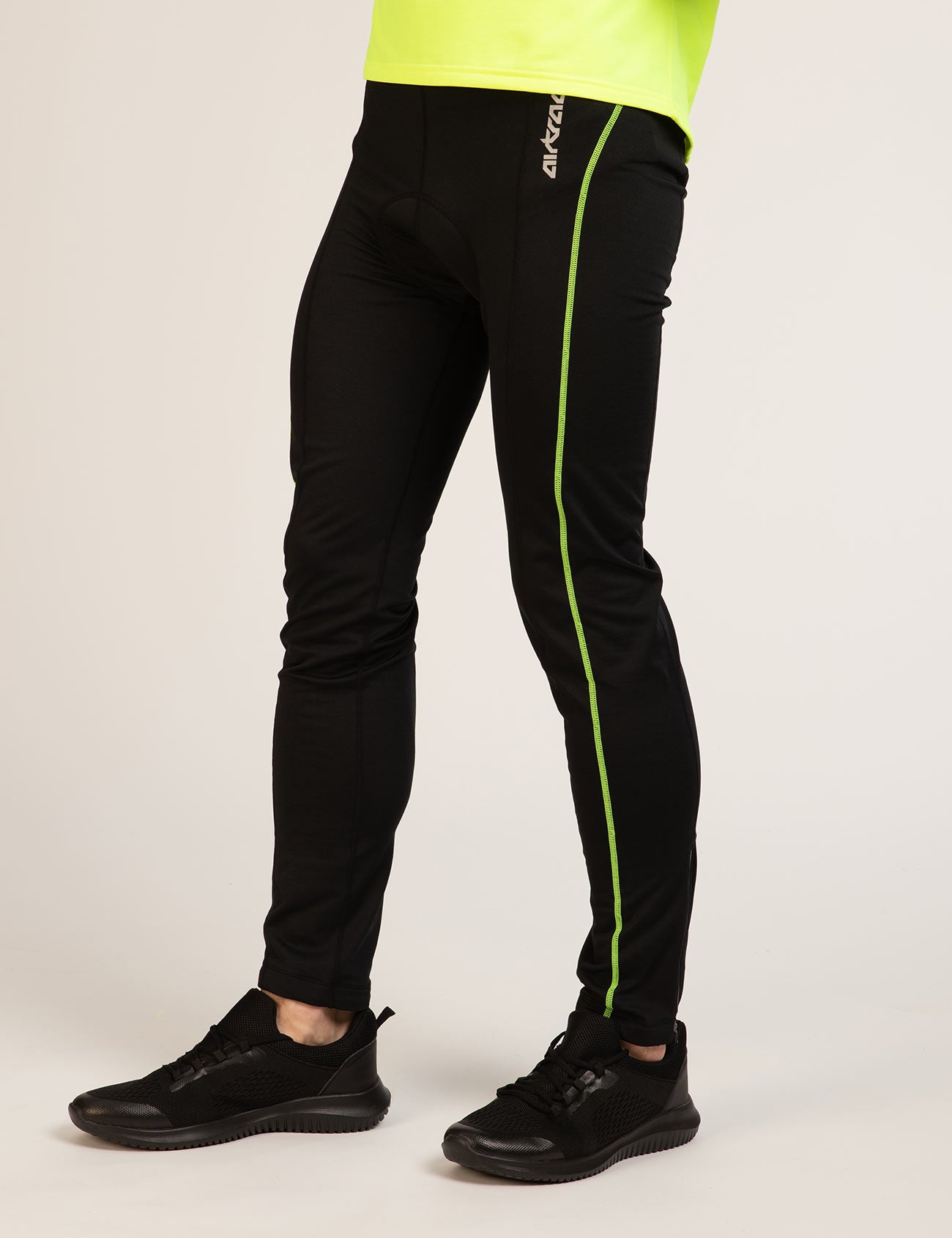 Uomini Thermo Bike Jersey Set Pants Bicycle Lang + Bicycle Jersey Long -Sleeved Neon