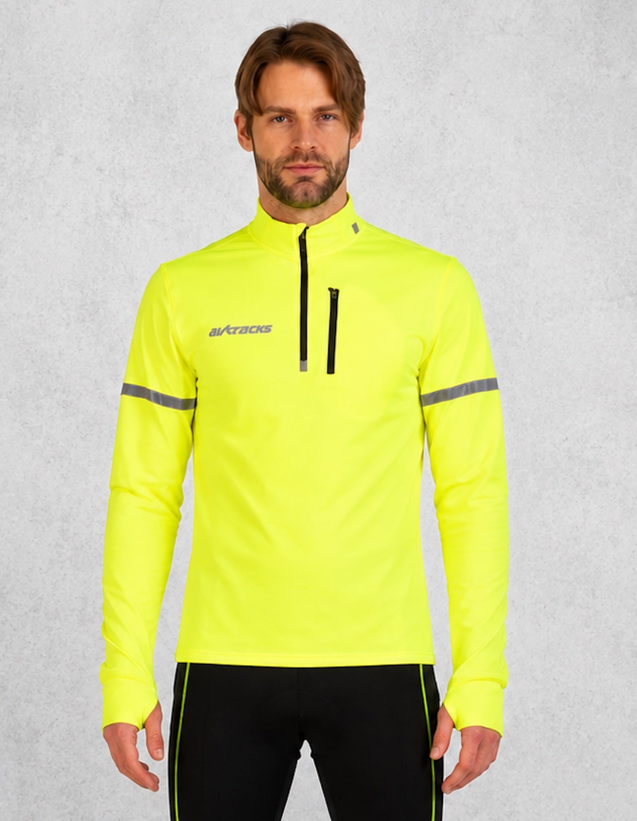Meno Thermo Bicycle Jersey - chemise de course long bras néon