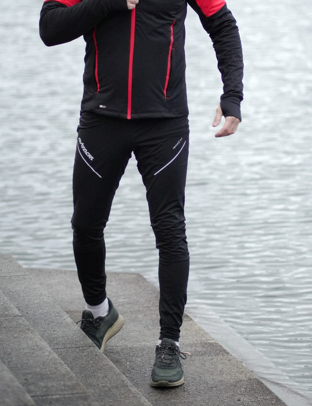 Camicia da corsa invernale maschile thermo per riga + pantaloni da corsa per linea