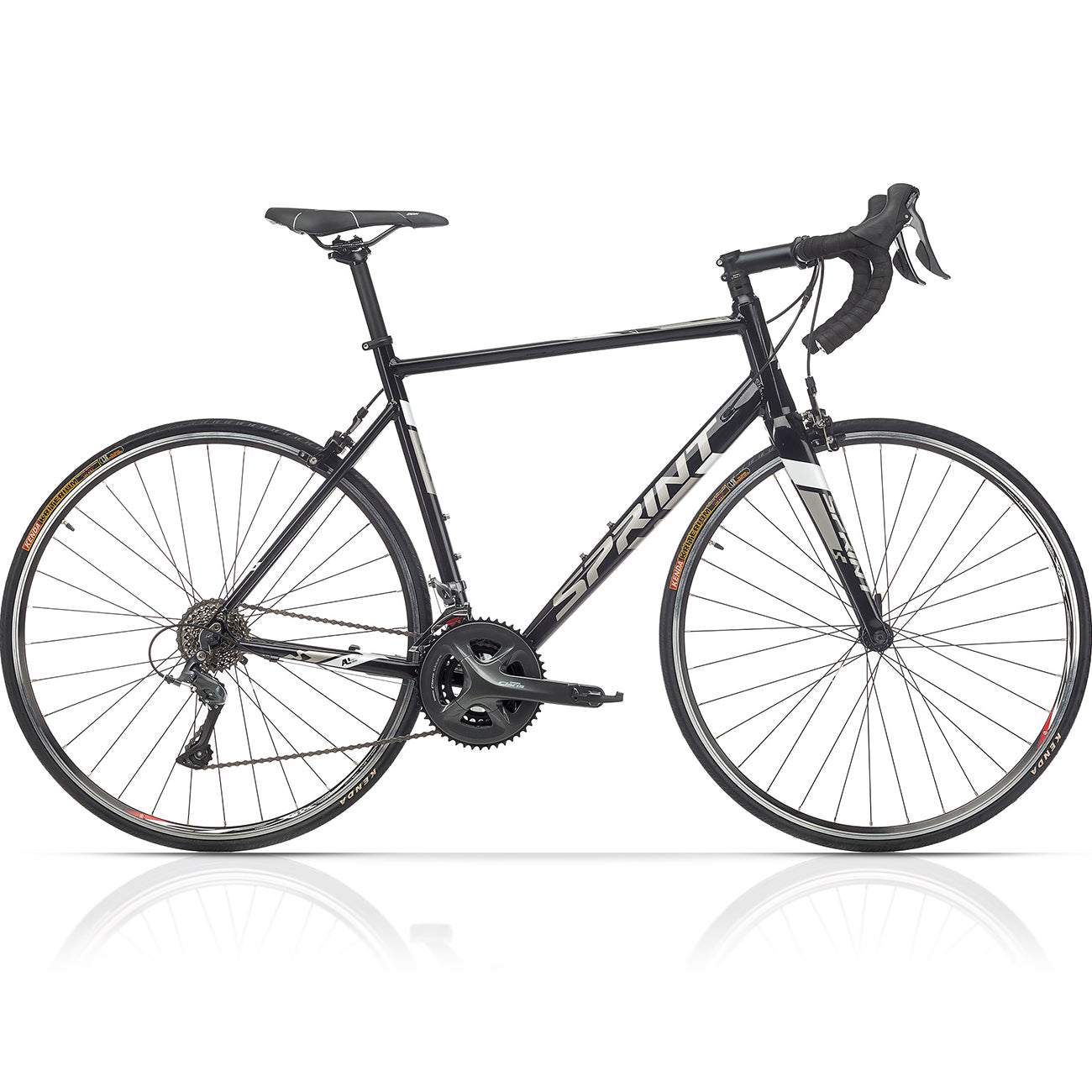 28" Vélo de course homme SPRINT MONZA RACE fourche carbone vélo 2 x 8 vitesses SHIMANO CLARIS RD-R2000 noir / blanc