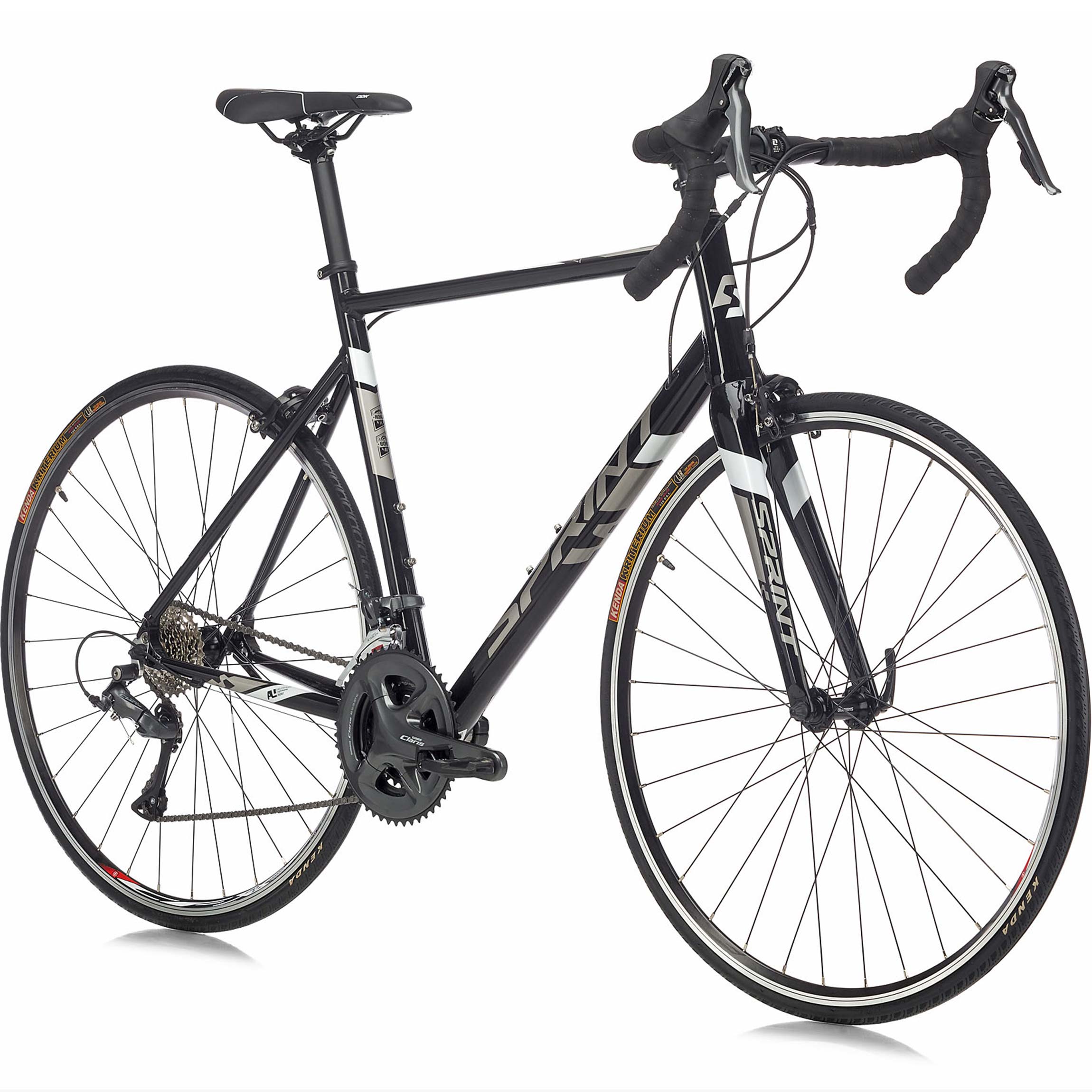28" Bicicleta de carretera hombre SPRINT MONZA RACE 28 horquilla de carbono 2 x 8 velocidades SHIMANO CLARIS RD-R2000 negro/blanco