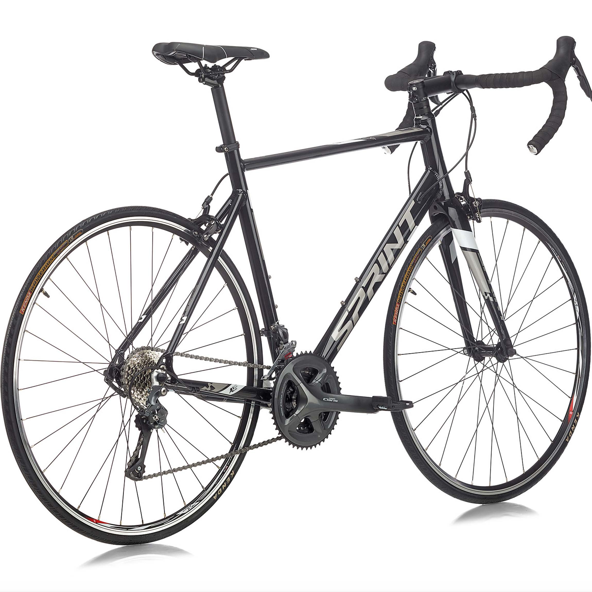 28" Vélo de course homme SPRINT MONZA RACE fourche carbone vélo 2 x 8 vitesses SHIMANO CLARIS RD-R2000 noir / blanc