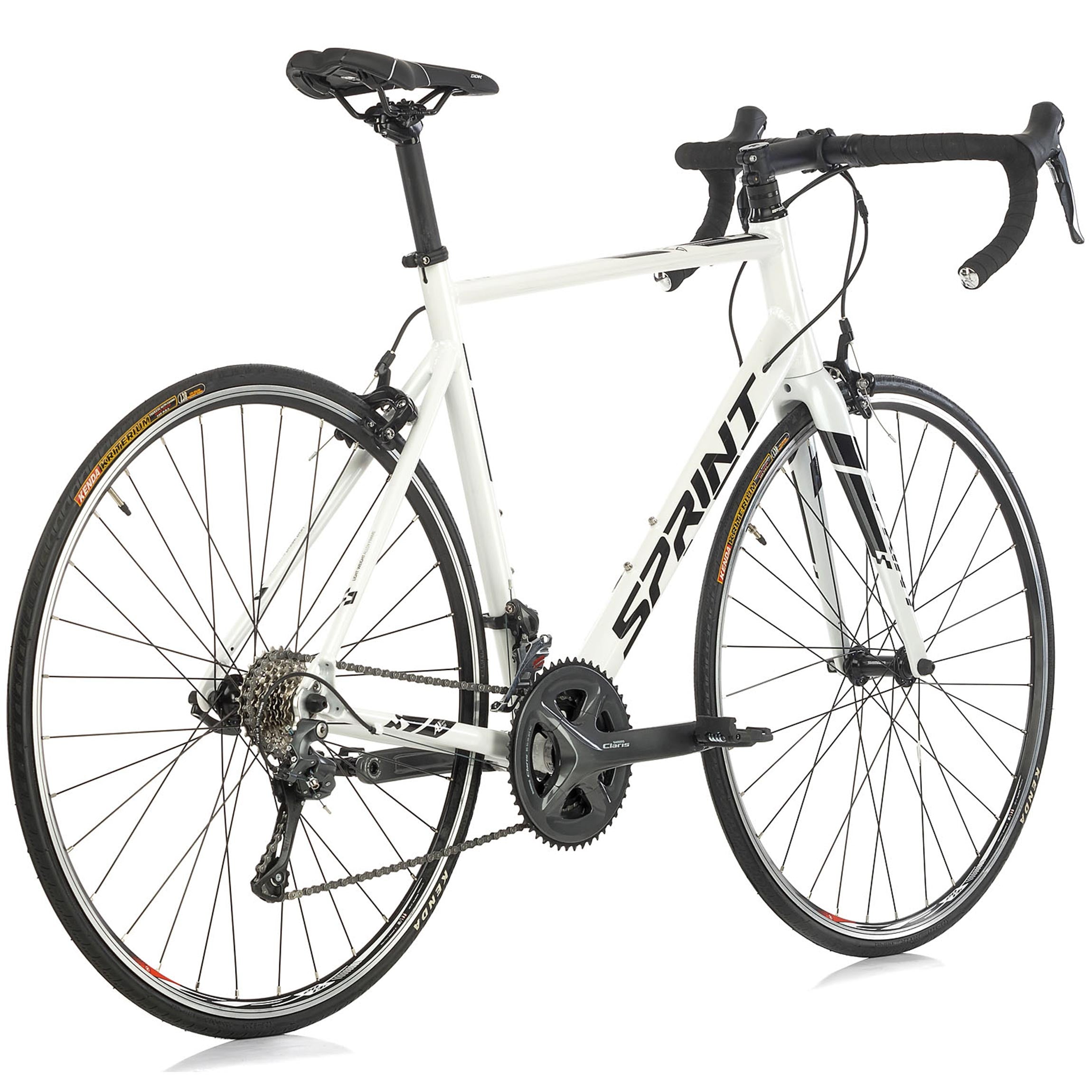 28" Vélo de course homme SPRINT MONZA RACE cadre CARBONE fourche 2 x 8 vitesses SHIMANO CLARIS RD-R2000 blanc / noir