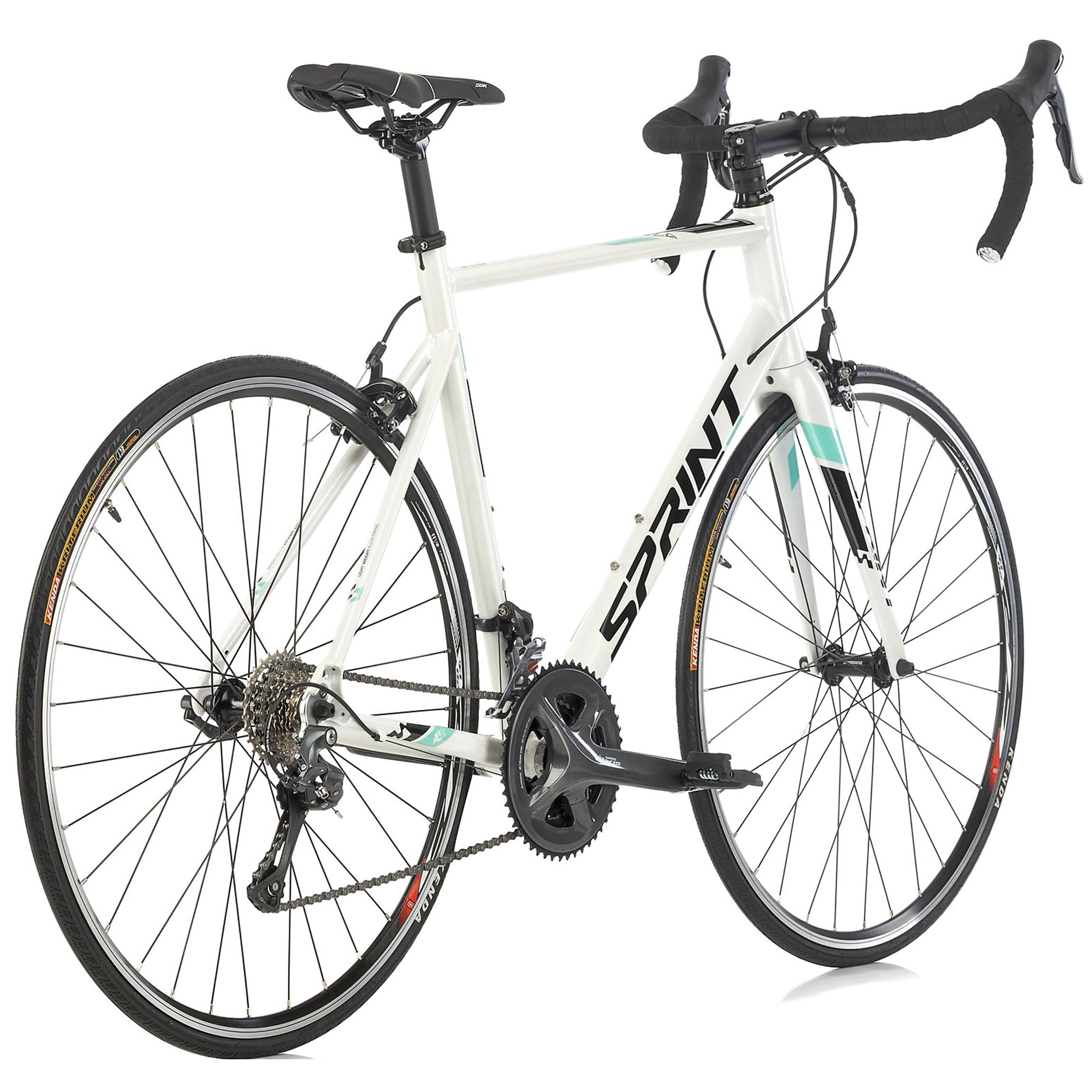28" Vélo de course homme SPRINT MONZA RACE cadre CARBONE fourche 2 x 8 vitesses SHIMANO CLARIS RD-R2000 blanc / vert