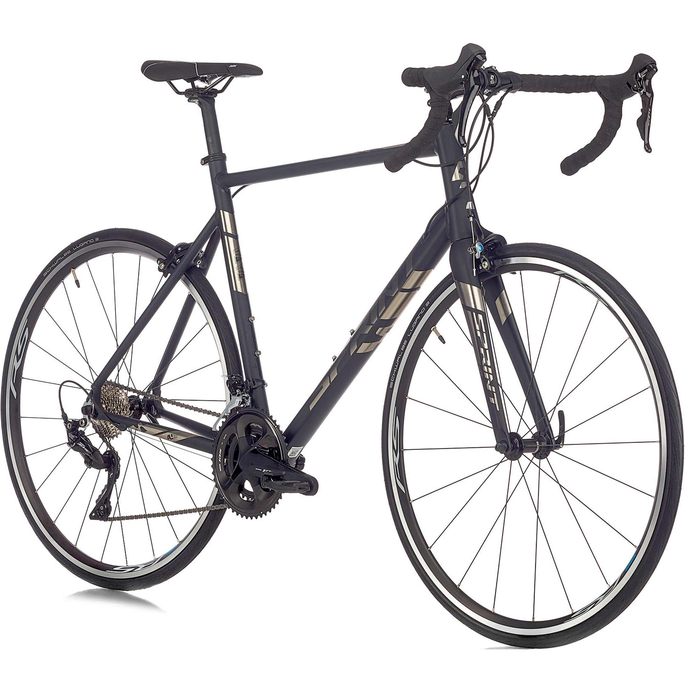 28" Bicicleta de carretera para hombre de SPRINT MONZA TEAM con horquilla de carbono, 2 x 11 velocidades SHIMANO 105 RD-R7000 negro / mate