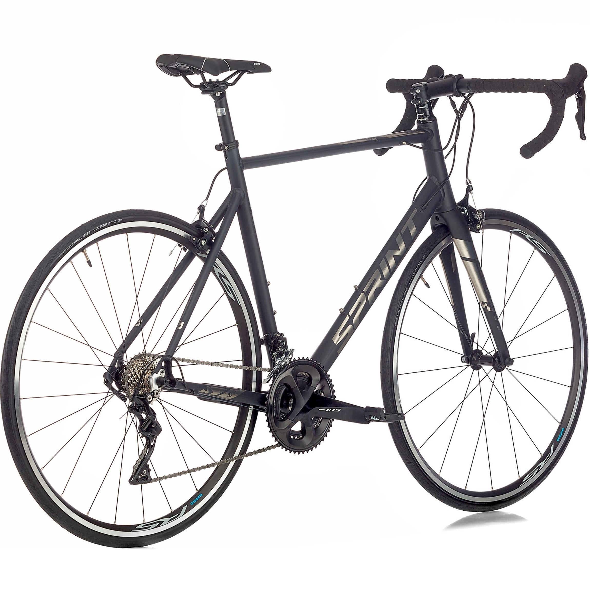 28" Vélo de course homme SPRINT MONZA TEAM cadre CARBONE FOURCHE 2 x 11 vitesses SHIMANO 105 RD-R7000 Noir / Mat