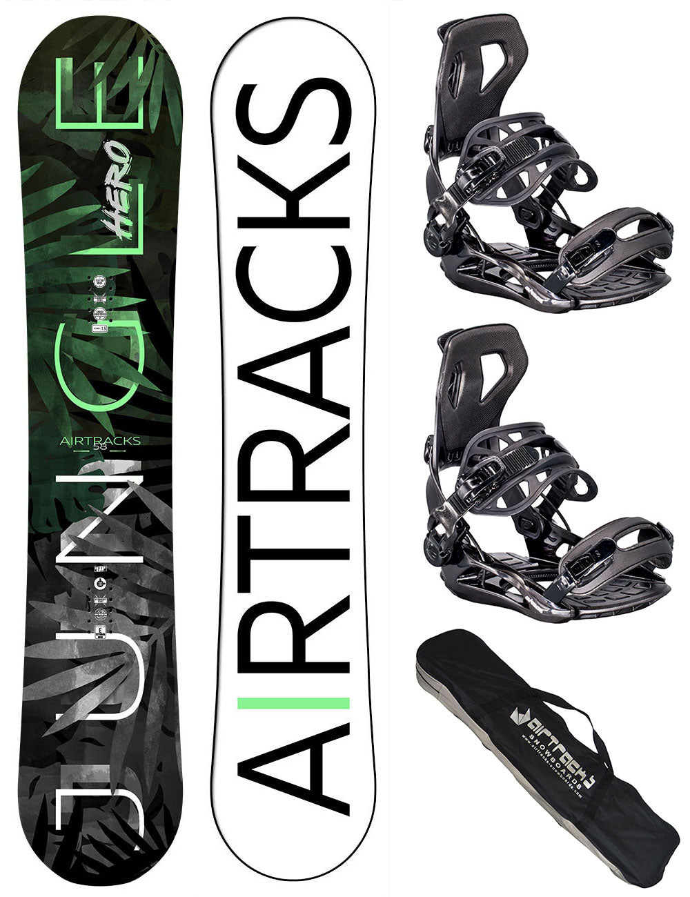 Hombres snowboardet jungle héroe híbrido rocker amplio + snowboard encuadernación maestro pro + sb bolso