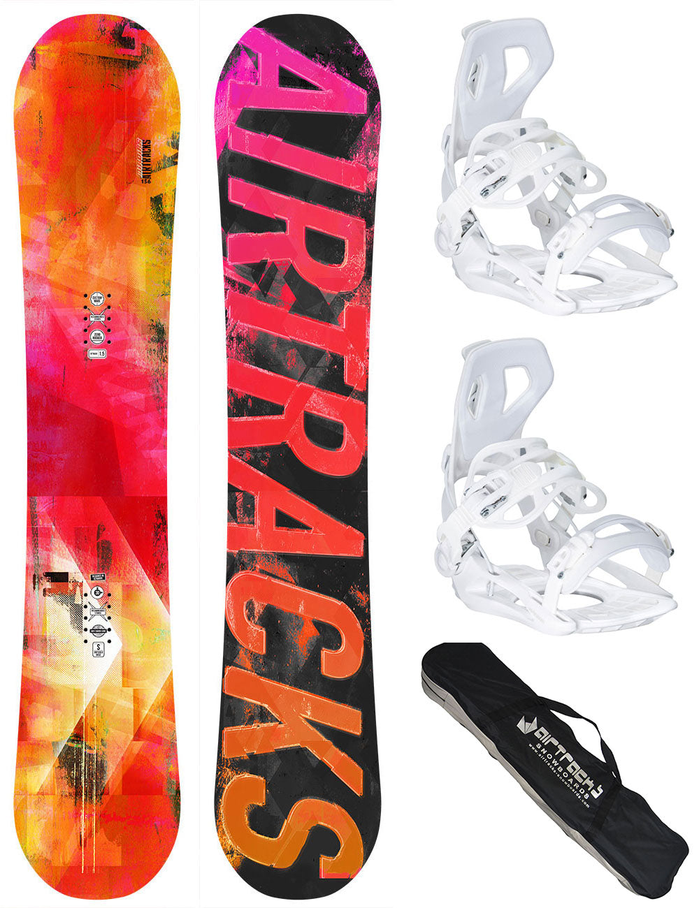 Set de Snowboard Mujer: Tabla Morioirs Rocker + Fijaciones Master W M + Bolsa SB