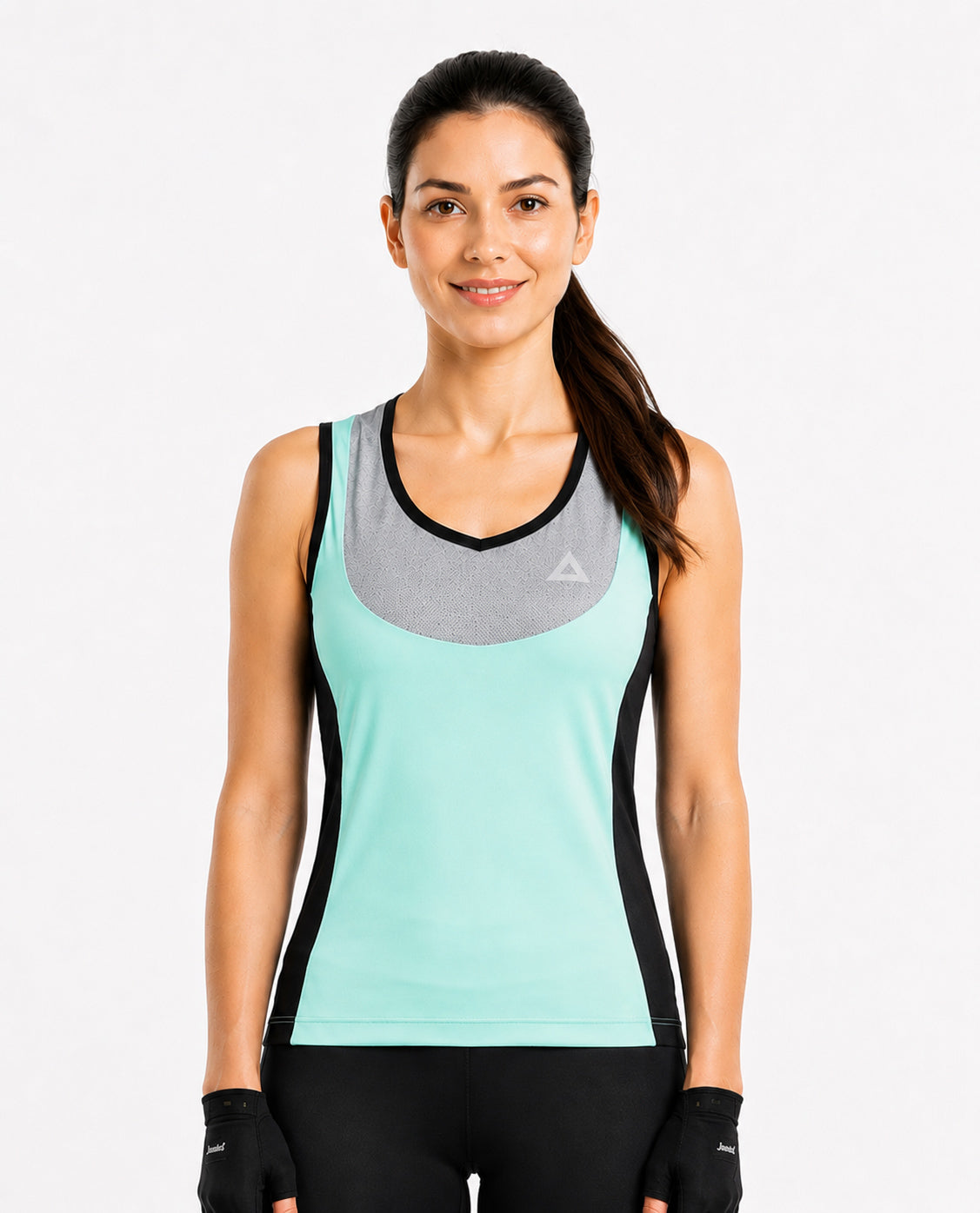 Maglia da donna in bicicletta corta -linea di comfort senza maniche blu