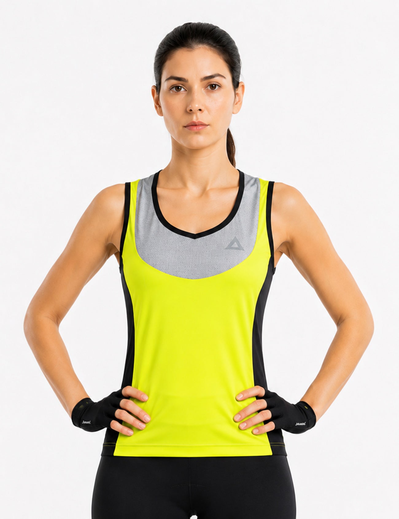 Women's bicycle jersey sleeveless comfort line neon