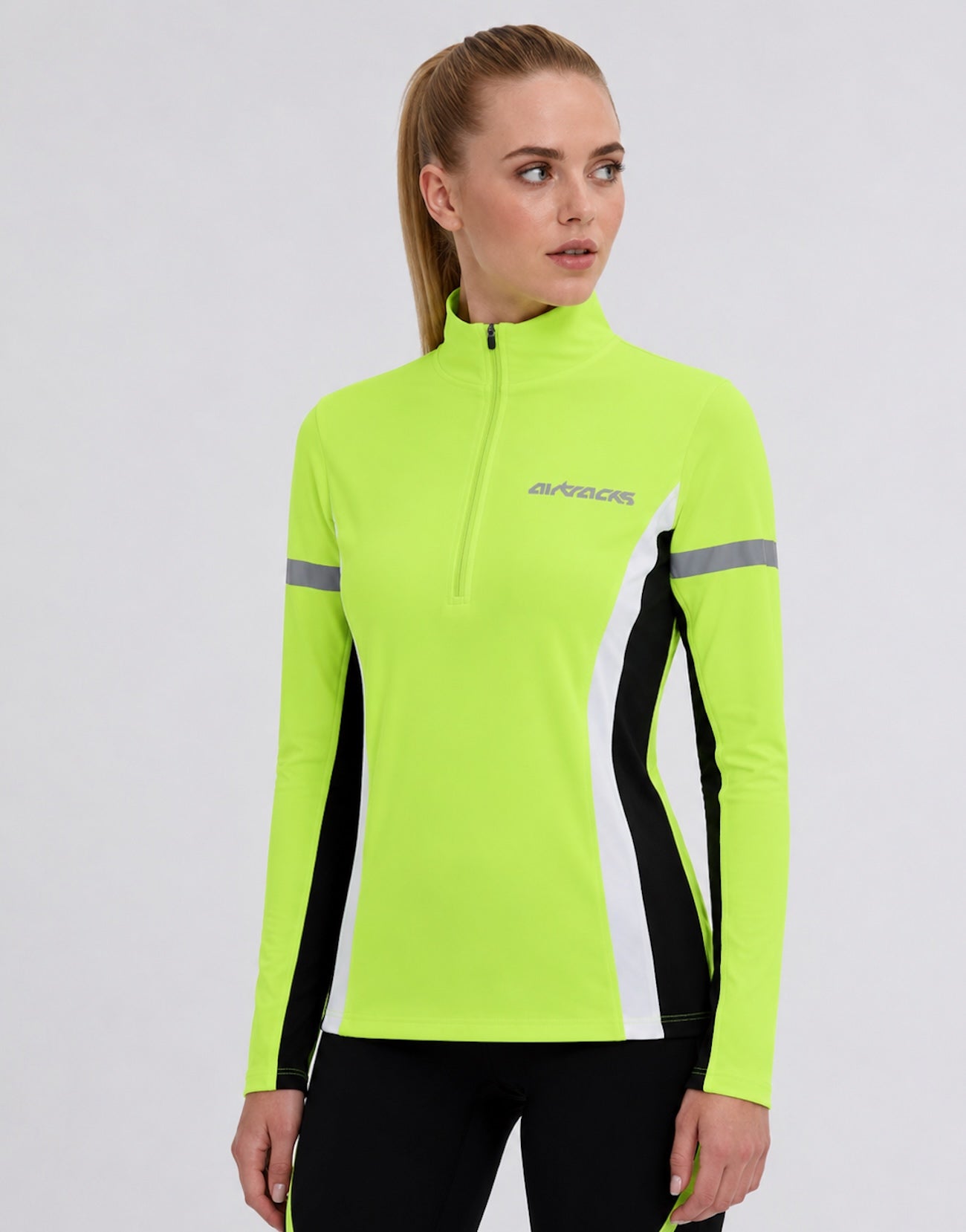 Damas Termo Funcional Camisa Running Langarm Neon