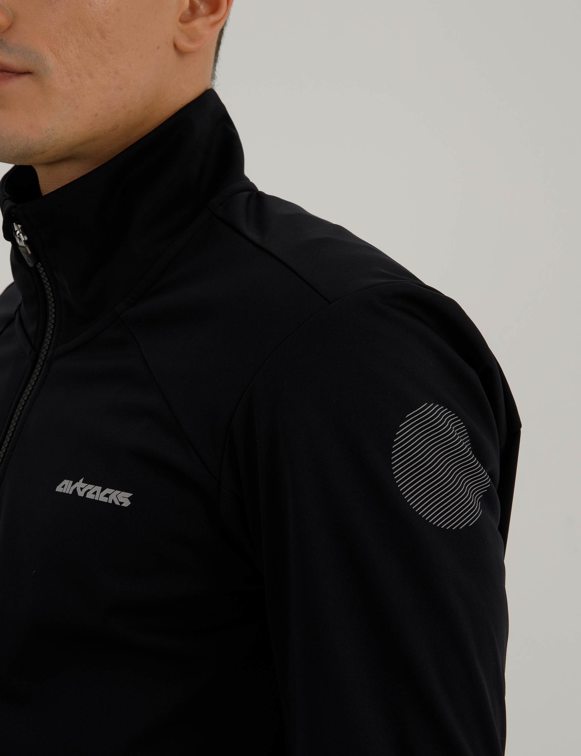 Herren Winter Fahrradjacke Softshell Thermoradjacke Advance Line Schwarz