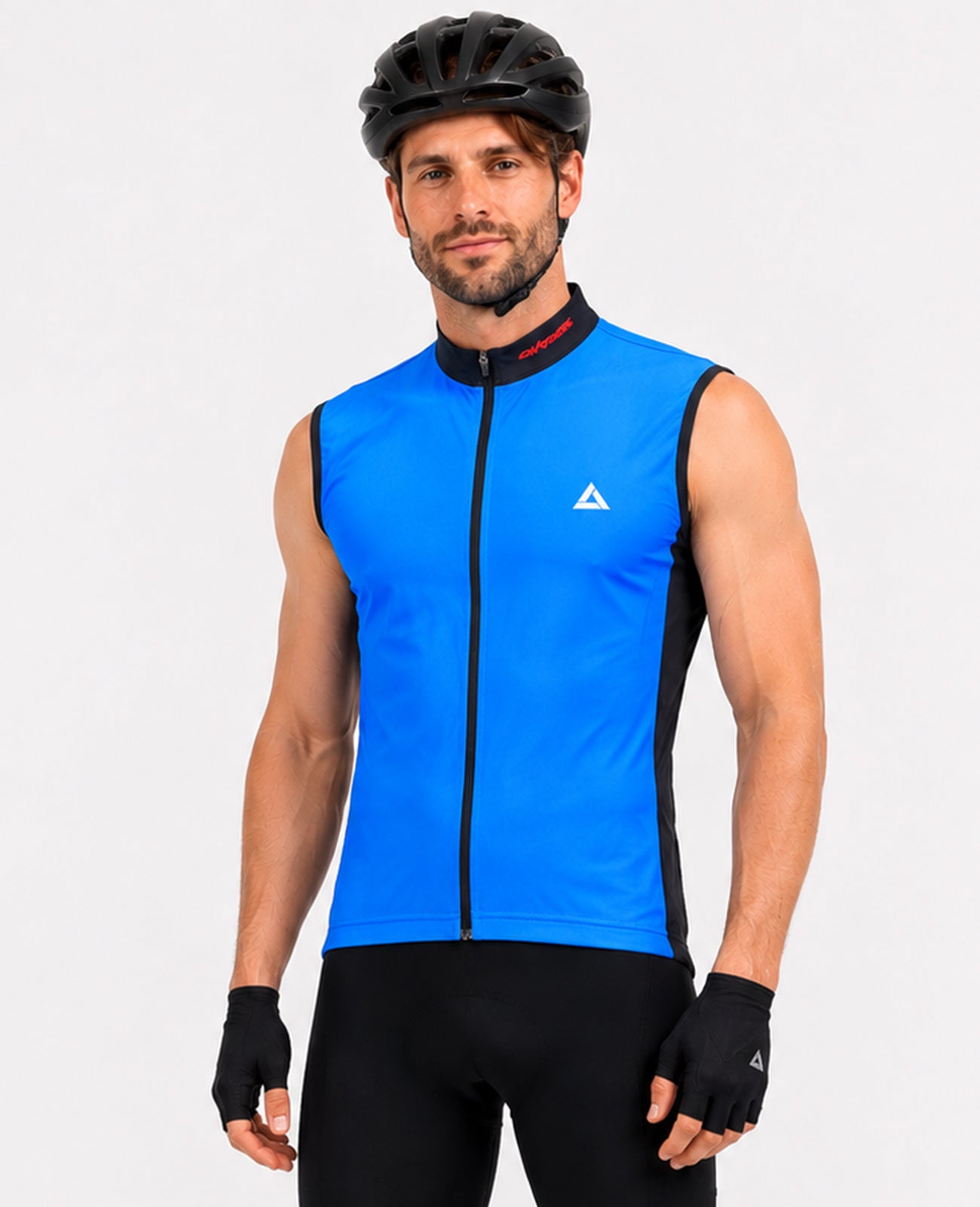Maglia da uomo in bicicletta corta -linea di comfort senza maniche blu nera nera nera blu nera