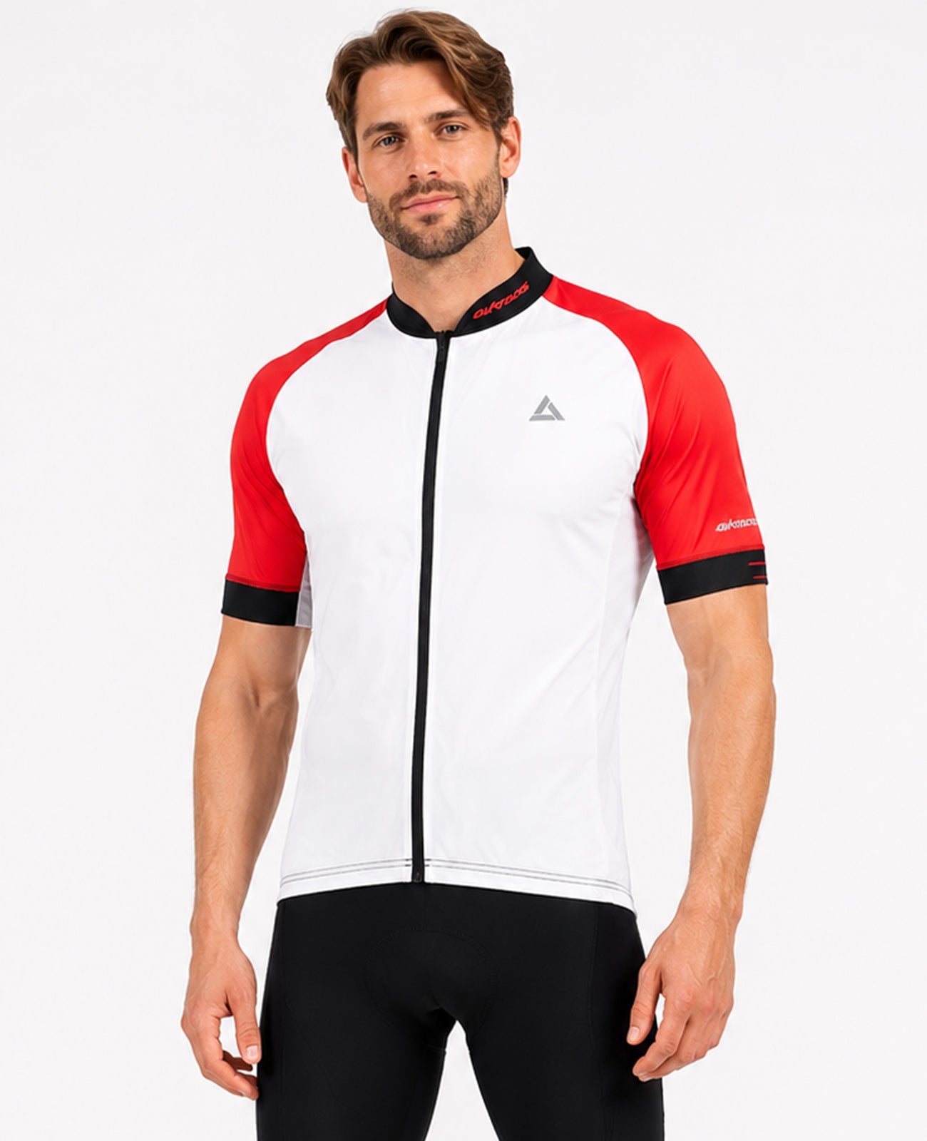Maglia da bicicletta maschile corta -maglia per biciclette per manica per linea nero rosso bianco