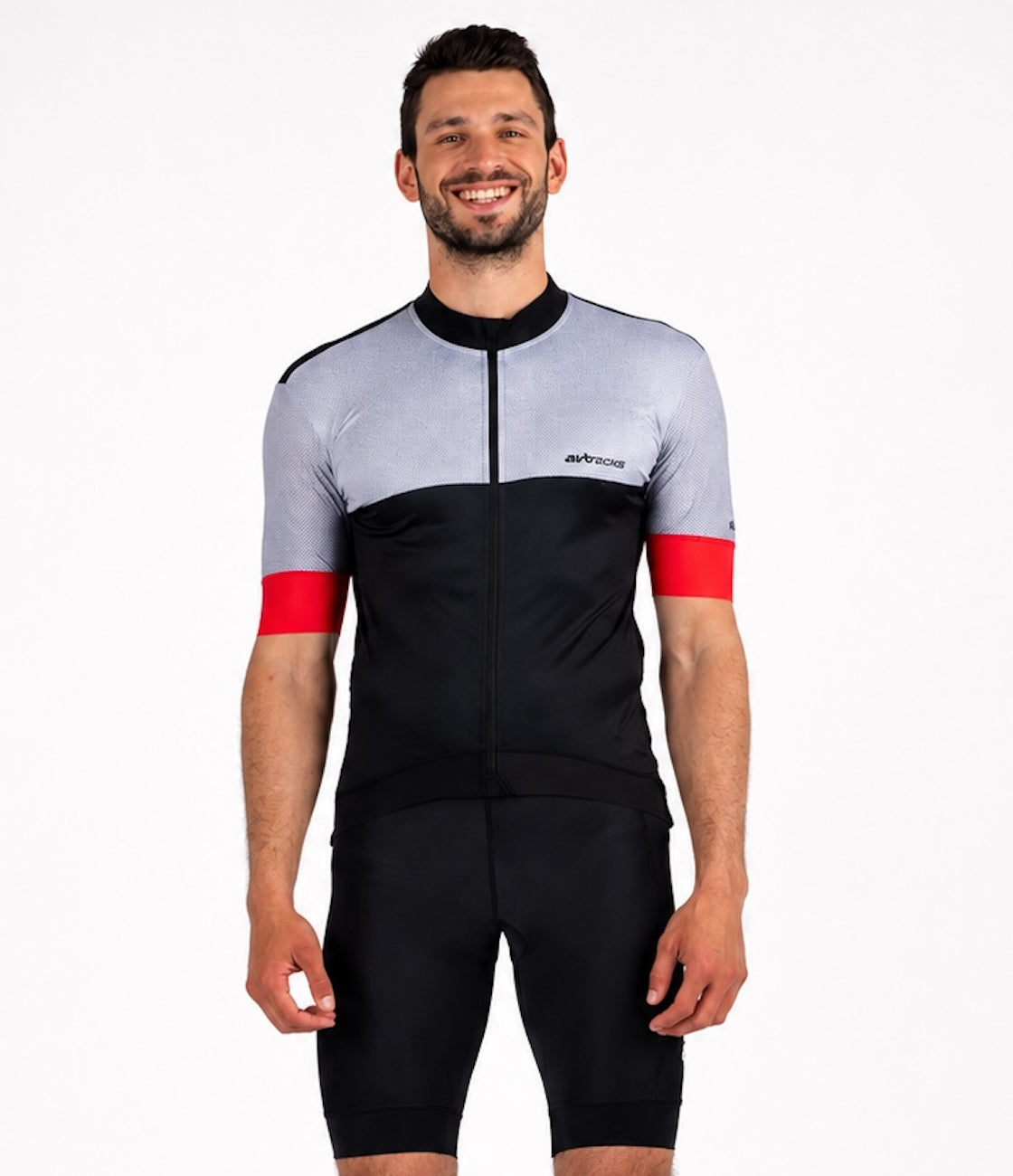 Maglia da bicicletta da uomo a maniche corte a maniche corte per team line III nera-grigio
