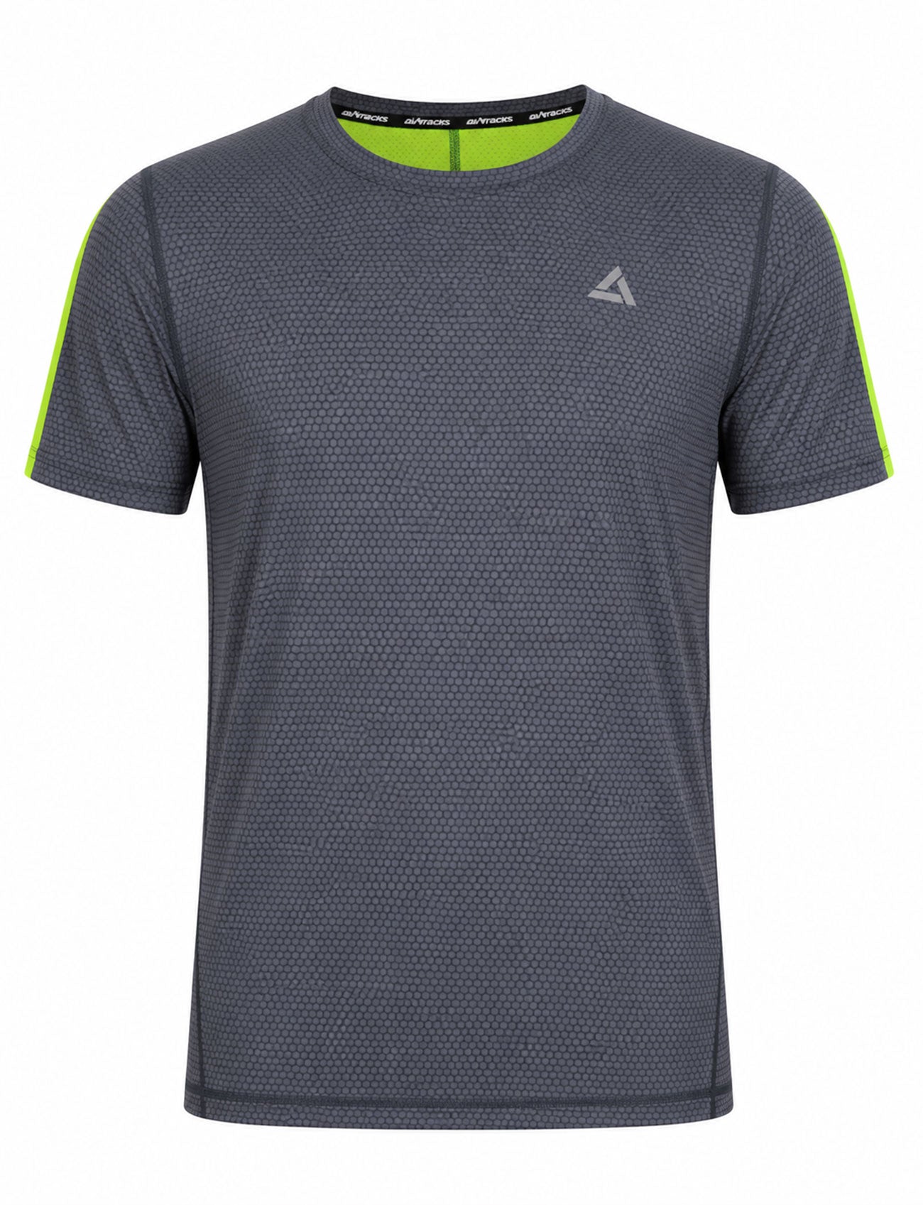 Camisa funcional de la camisa Camiseta por línea neón gris