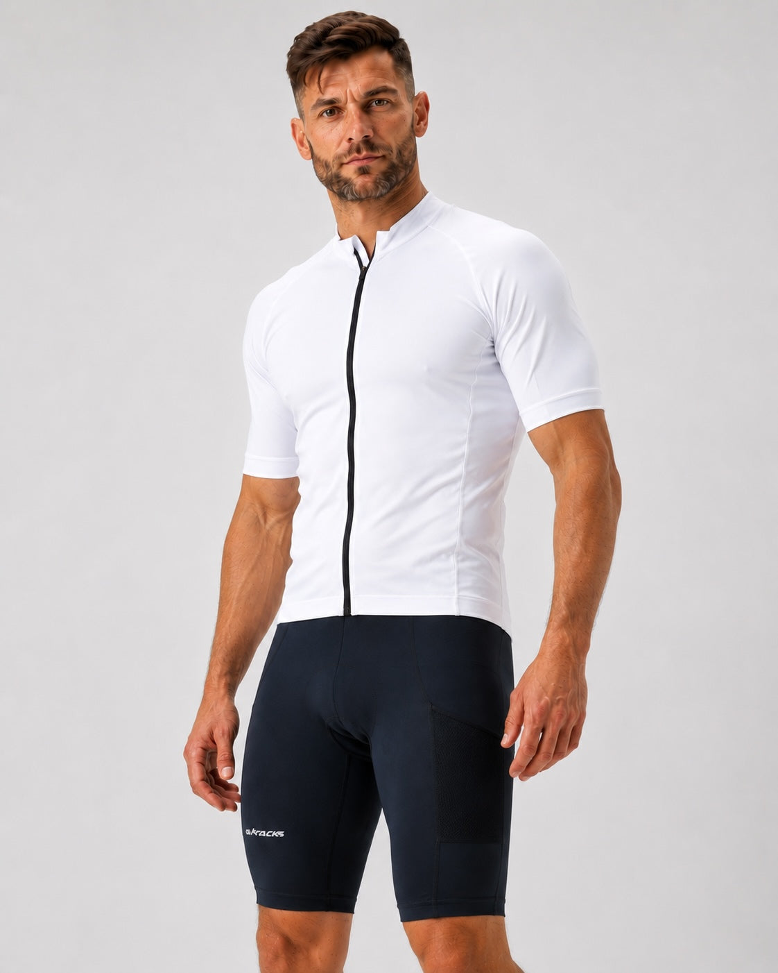 Pantalon de course masculin serré court par équipe noire