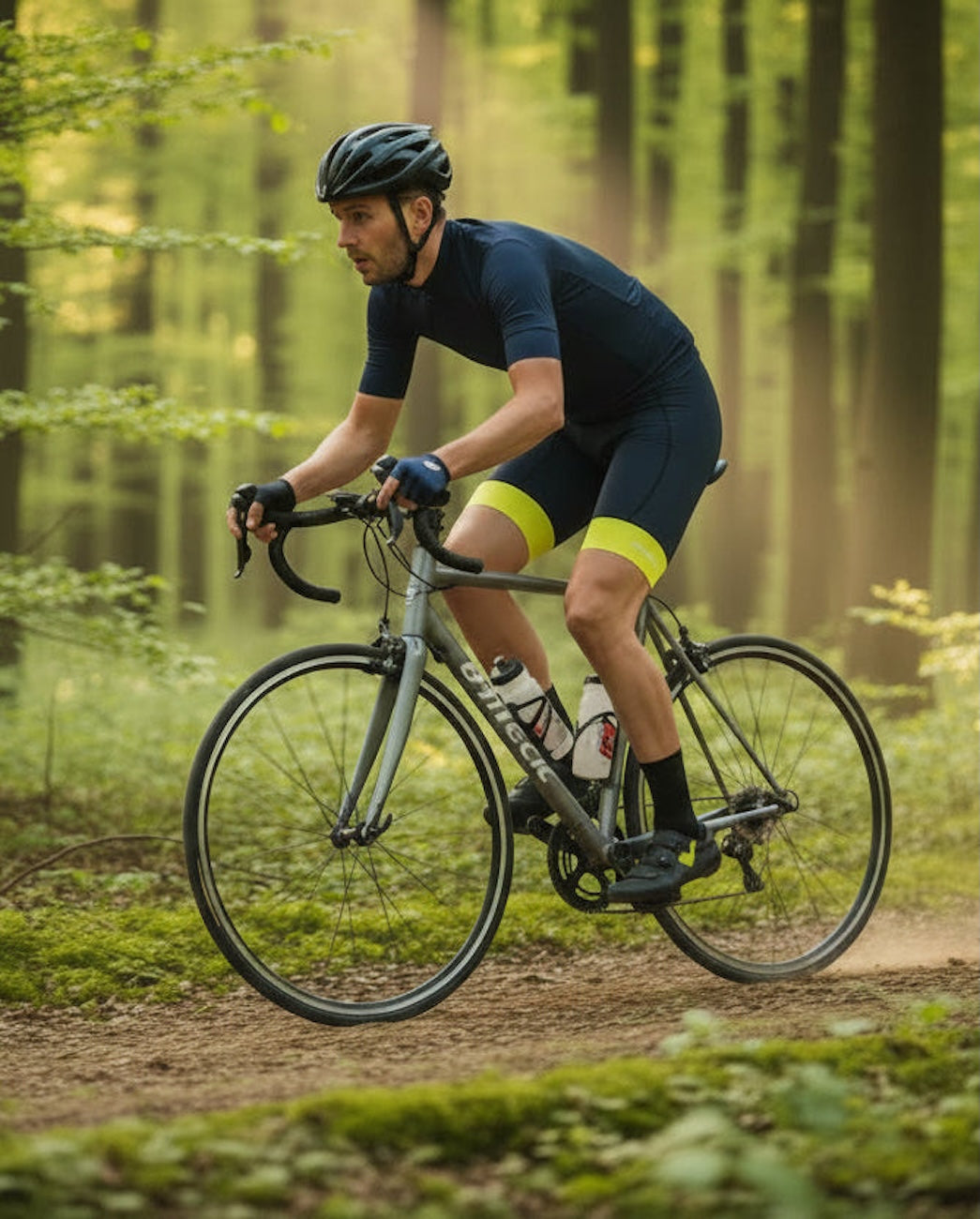 Men's short bicycle pants Comfort Line black neon