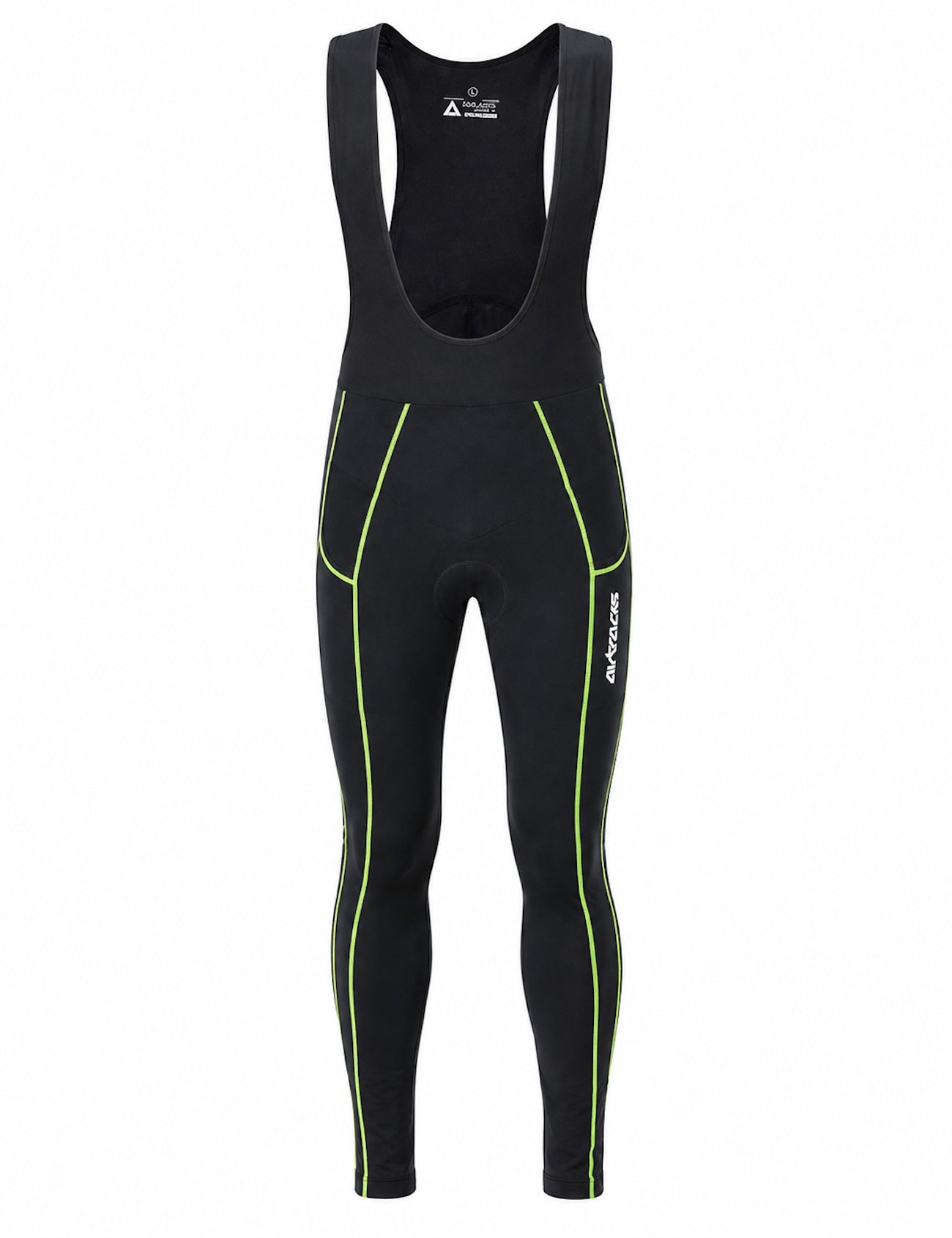Pantalon de vélo thermique masculin pantalon porteur long par noir - néon
