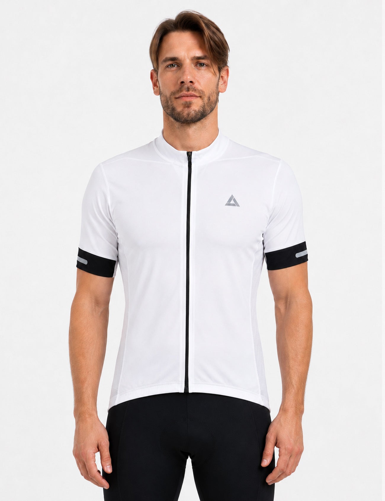 Men's bicycle jersey short arm per team line II white