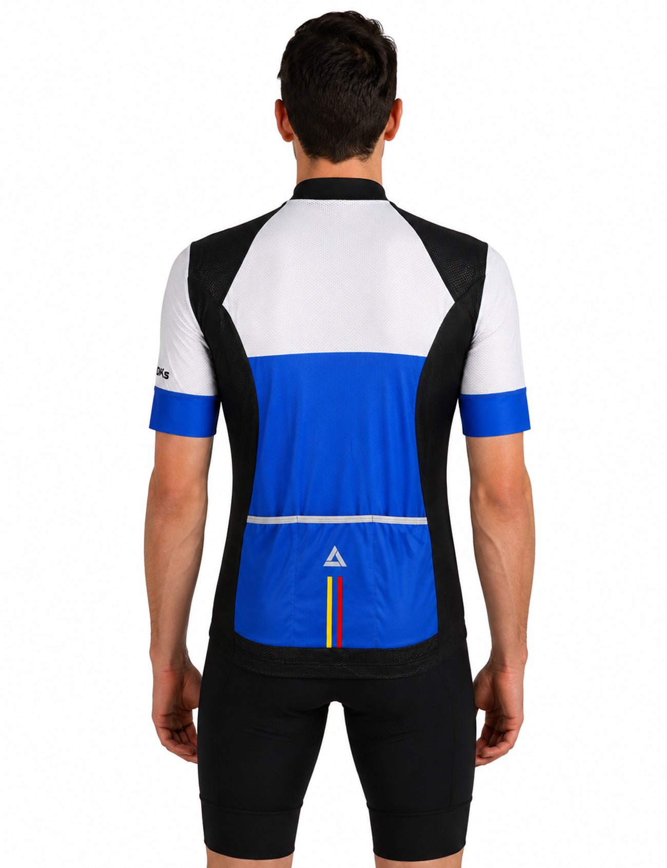 Men's bicycle jersey short arm per team line III blue white