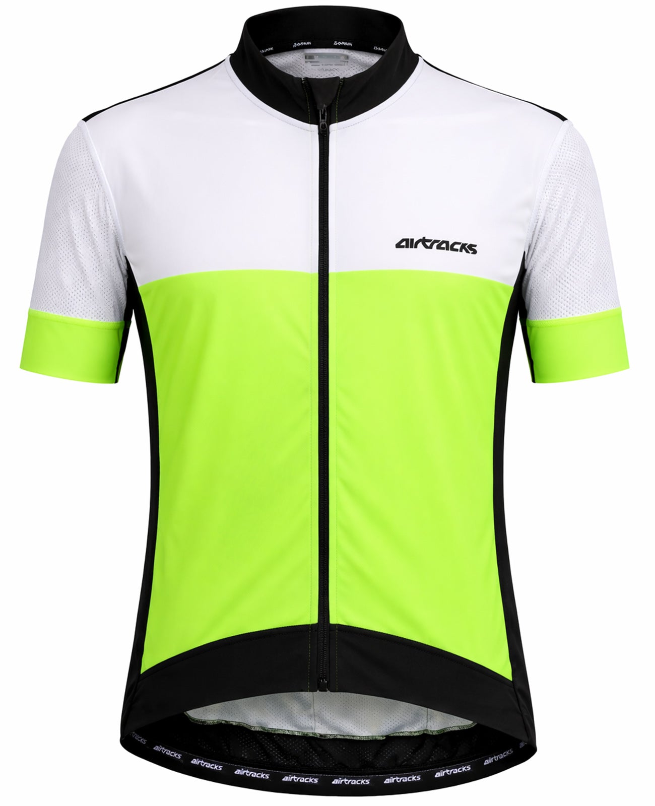 Men's bicycle jersey short arm per team line III neon white