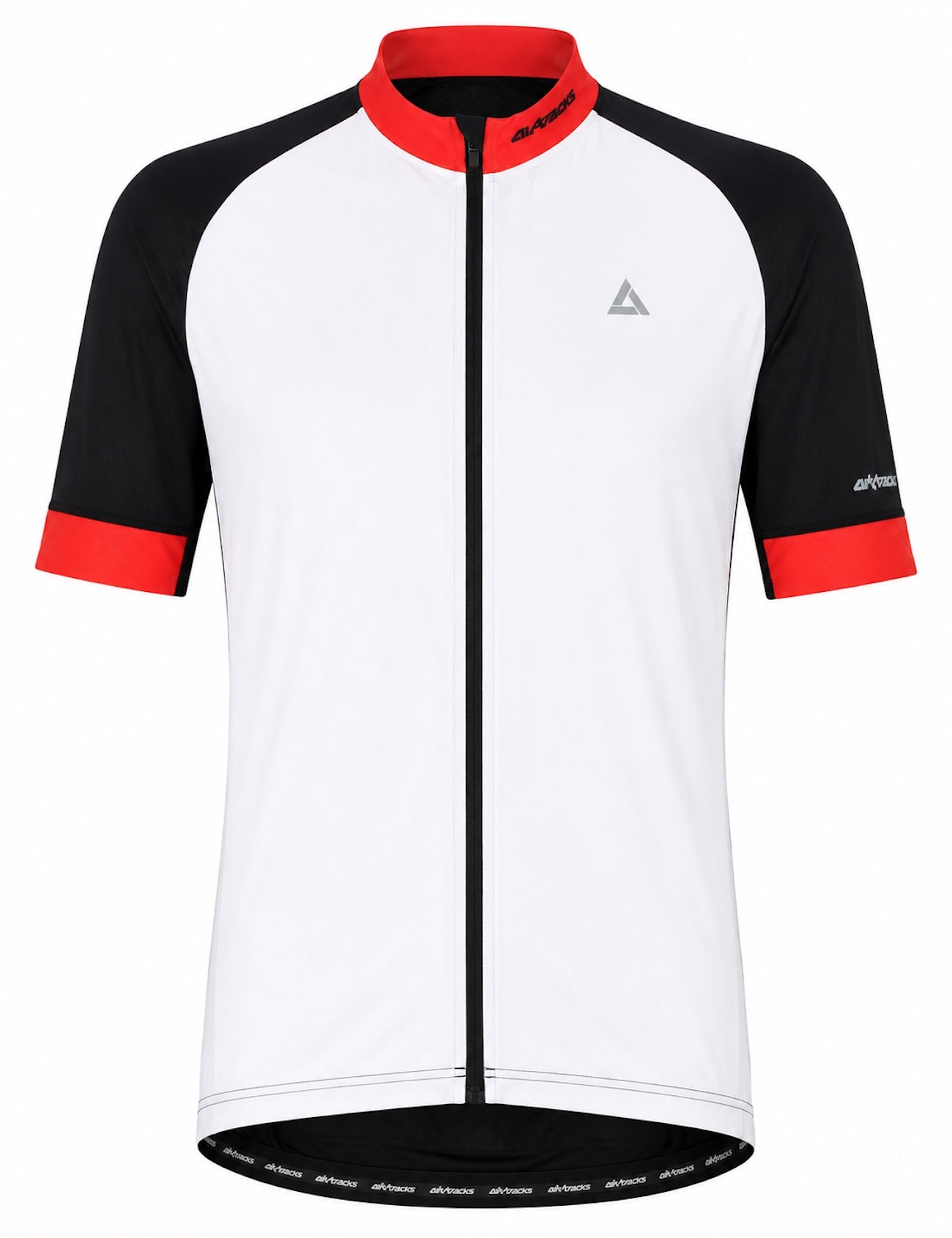 Men's bicycle jersey short -sleeved per line white black red