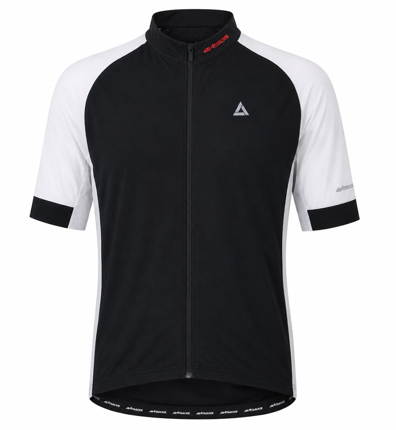 Men's bicycle jersey short -sleeved per line black and white