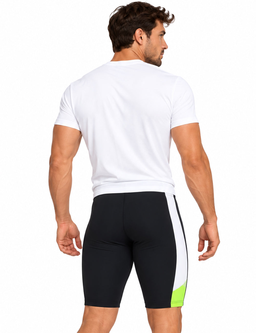 Pantaloni da corsa da uomo corto neon nero