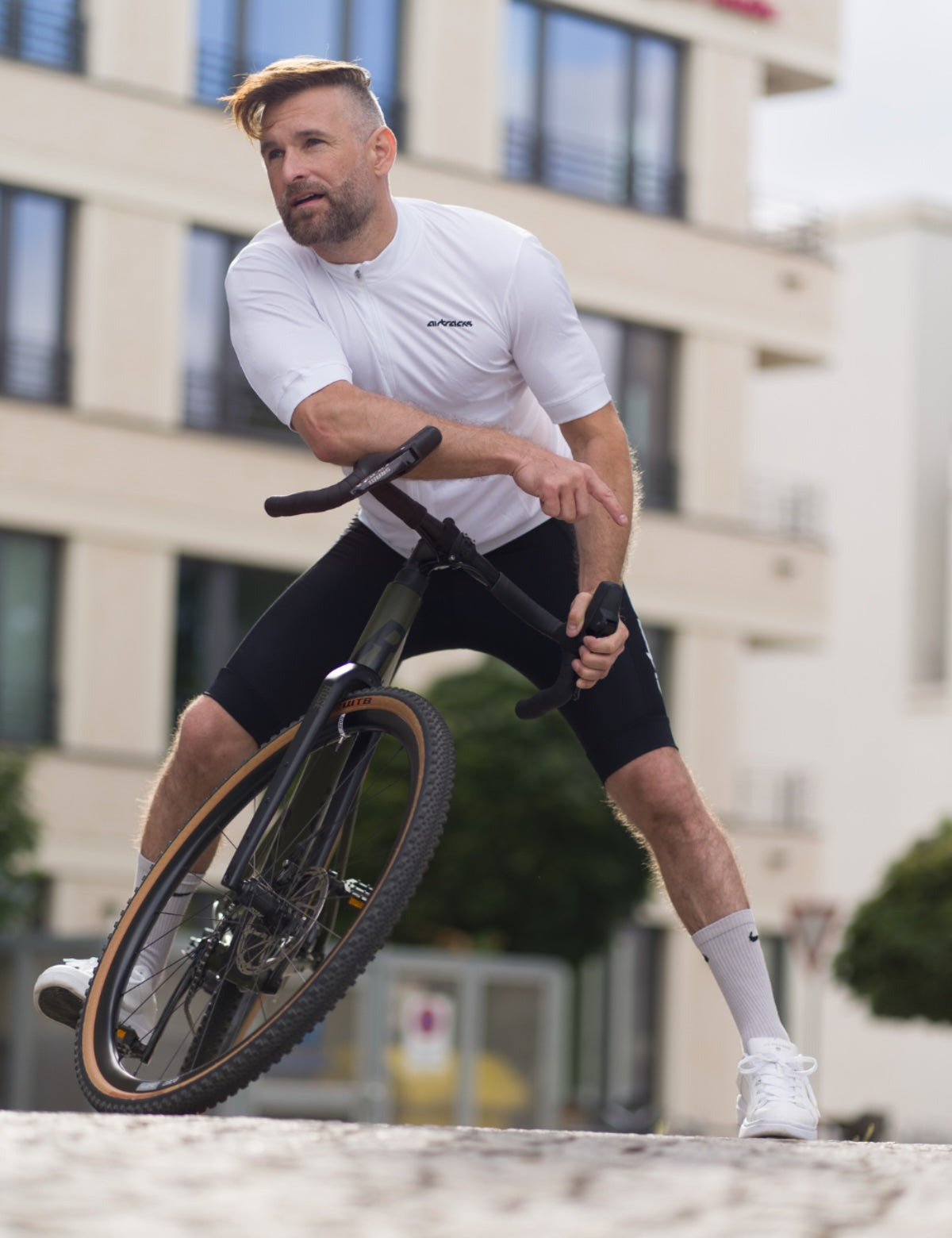 Maglia da uomo in bicicletta corta -Bicchia di bici da bici Air Tech II White