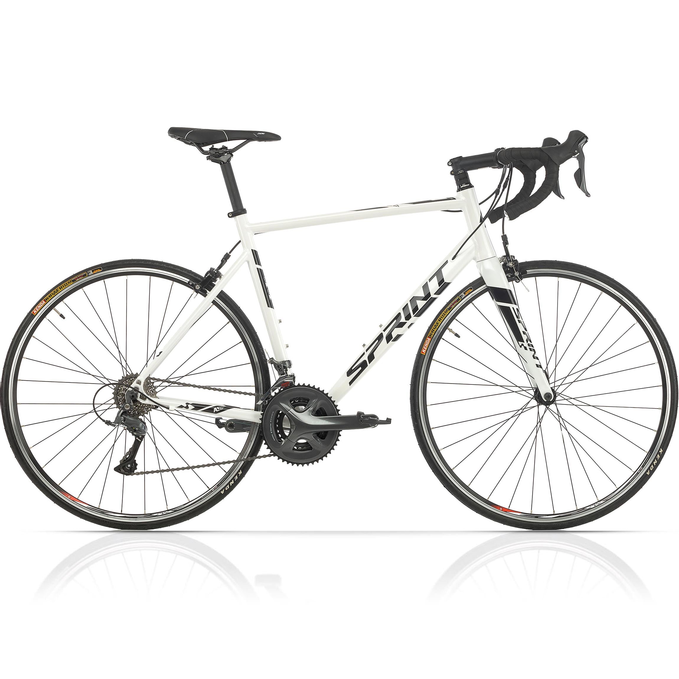 28" Bicicleta de carretera para hombre SPRINT MONZA RACE con horquilla de carbono, 2 x 8 velocidades SHIMANO CLARIS RD-R2000 Blanco / Negro
