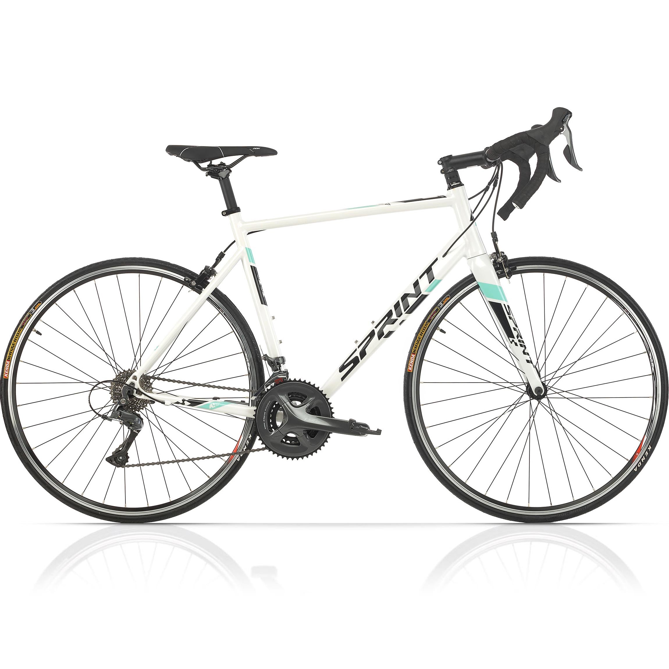 28" Bicicleta de carretera para hombre SPRINT MONZA RACE con horquilla de carbono, 2 x 8 velocidades SHIMANO CLARIS RD-R2000 Blanco / Verde