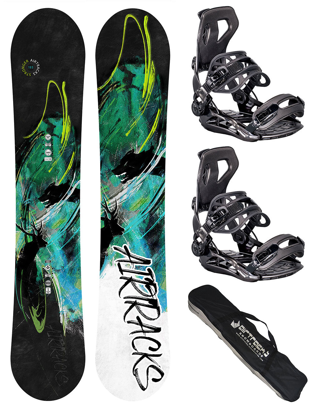 Set Snowboard da Uomo: Tavola Stronger Wide + Attacchi Master XL + SB Bag