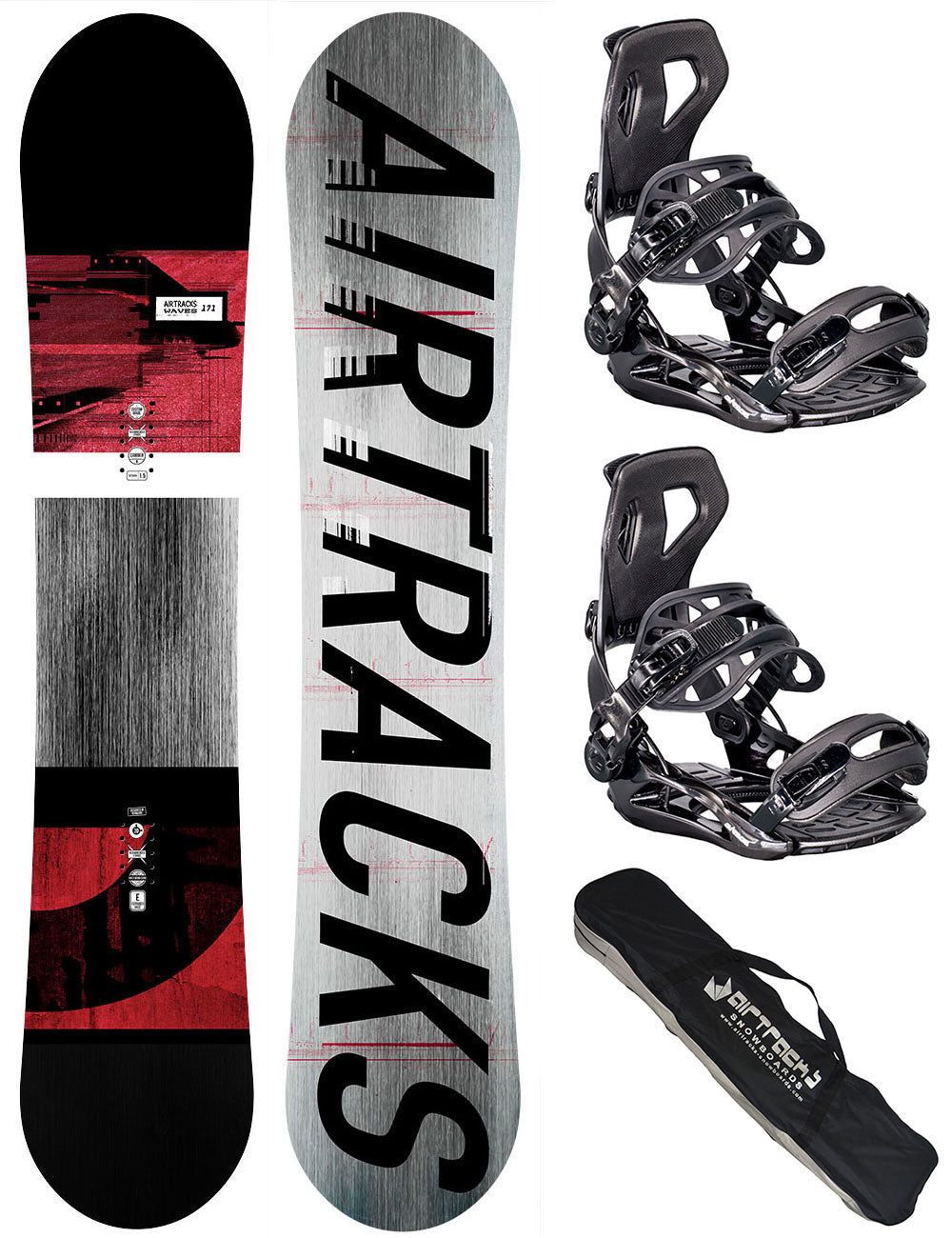 Set snowboard uomo Waves Camber Wide + attacco Master taglia XL + borsa SB