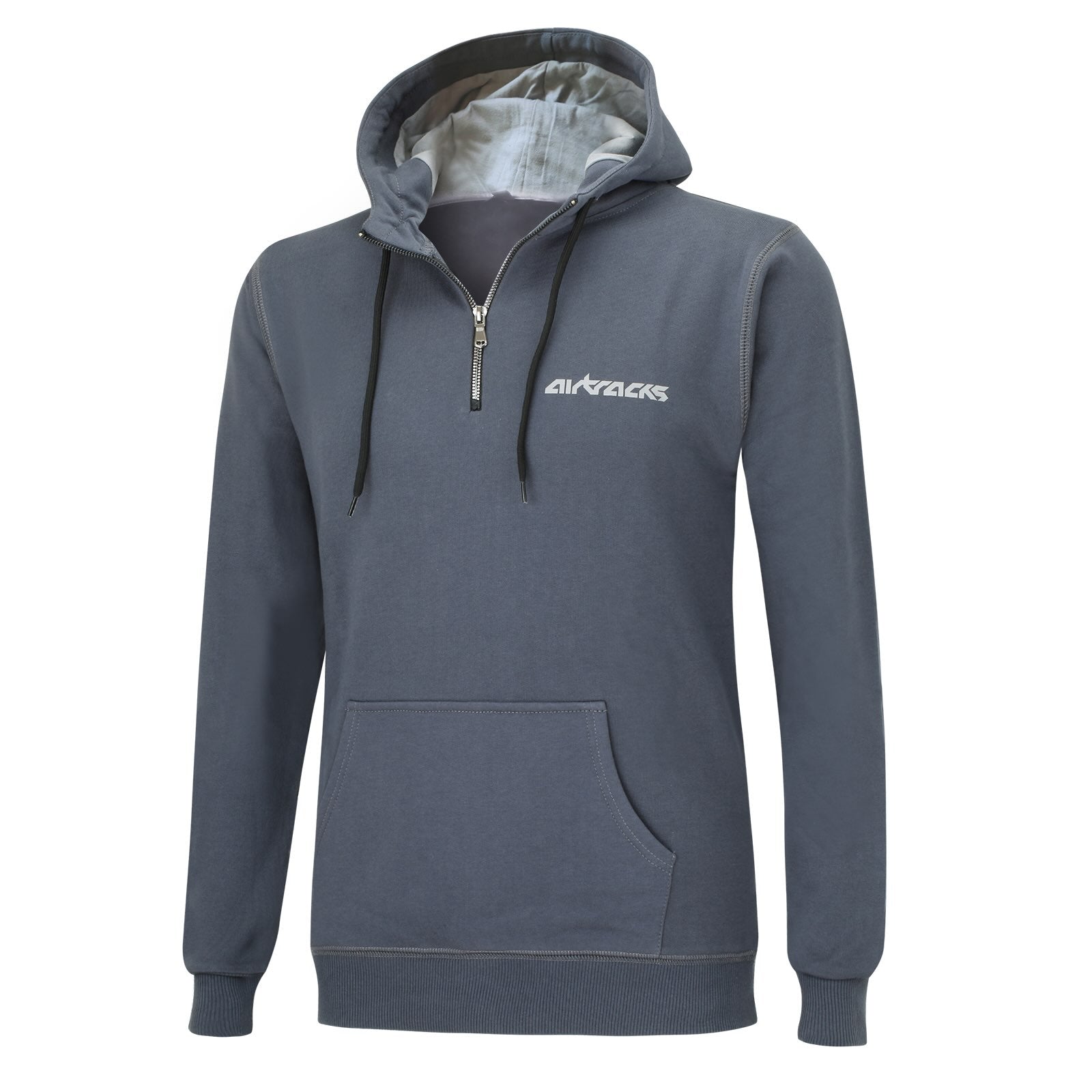 Team di sweatshirt Crew con cappuccio e grigio scuro zip