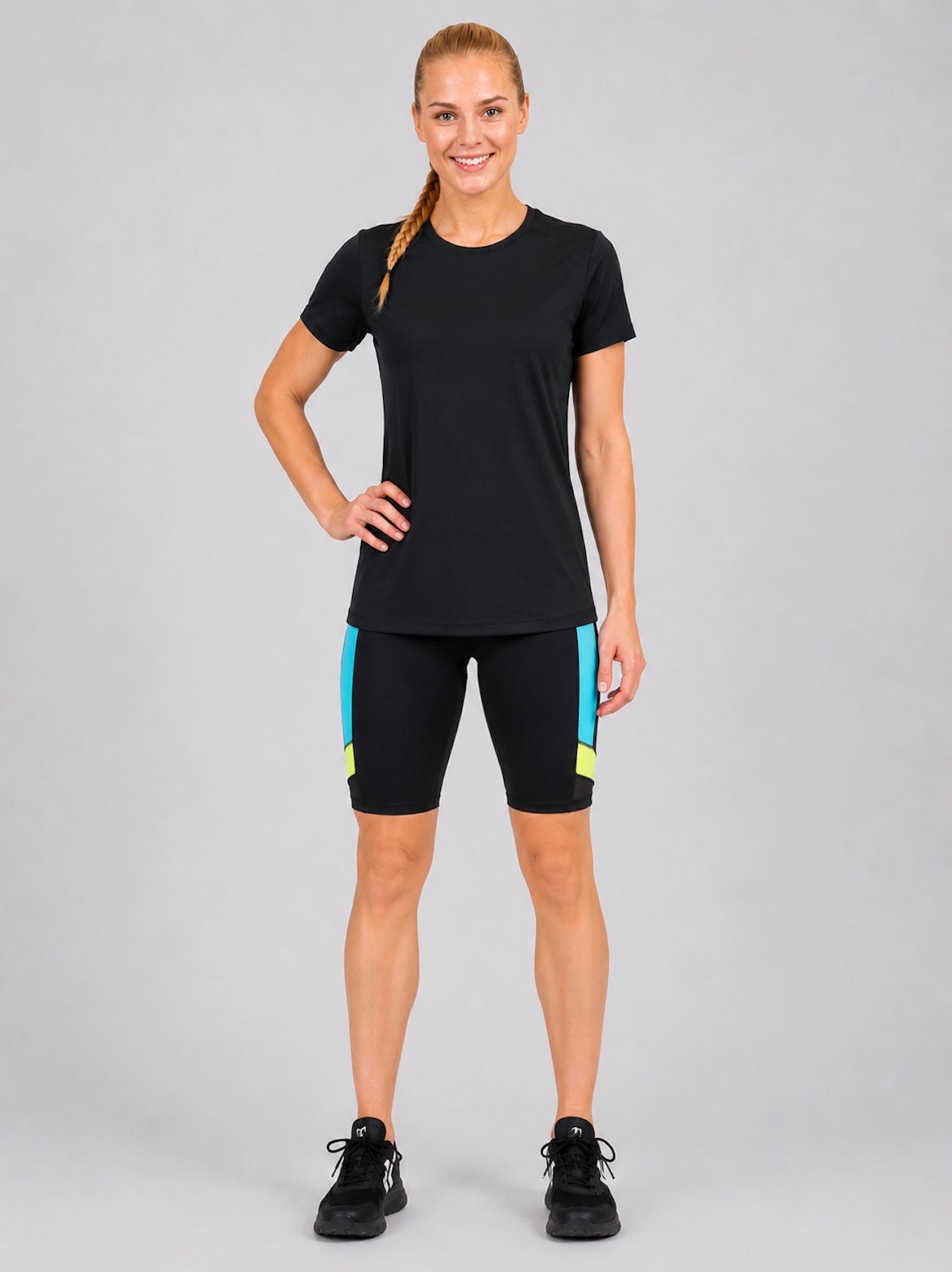 Pantalones de acondicionamiento físico para mujeres: pantalones de funcionamiento Decoct rojo negro neón negro