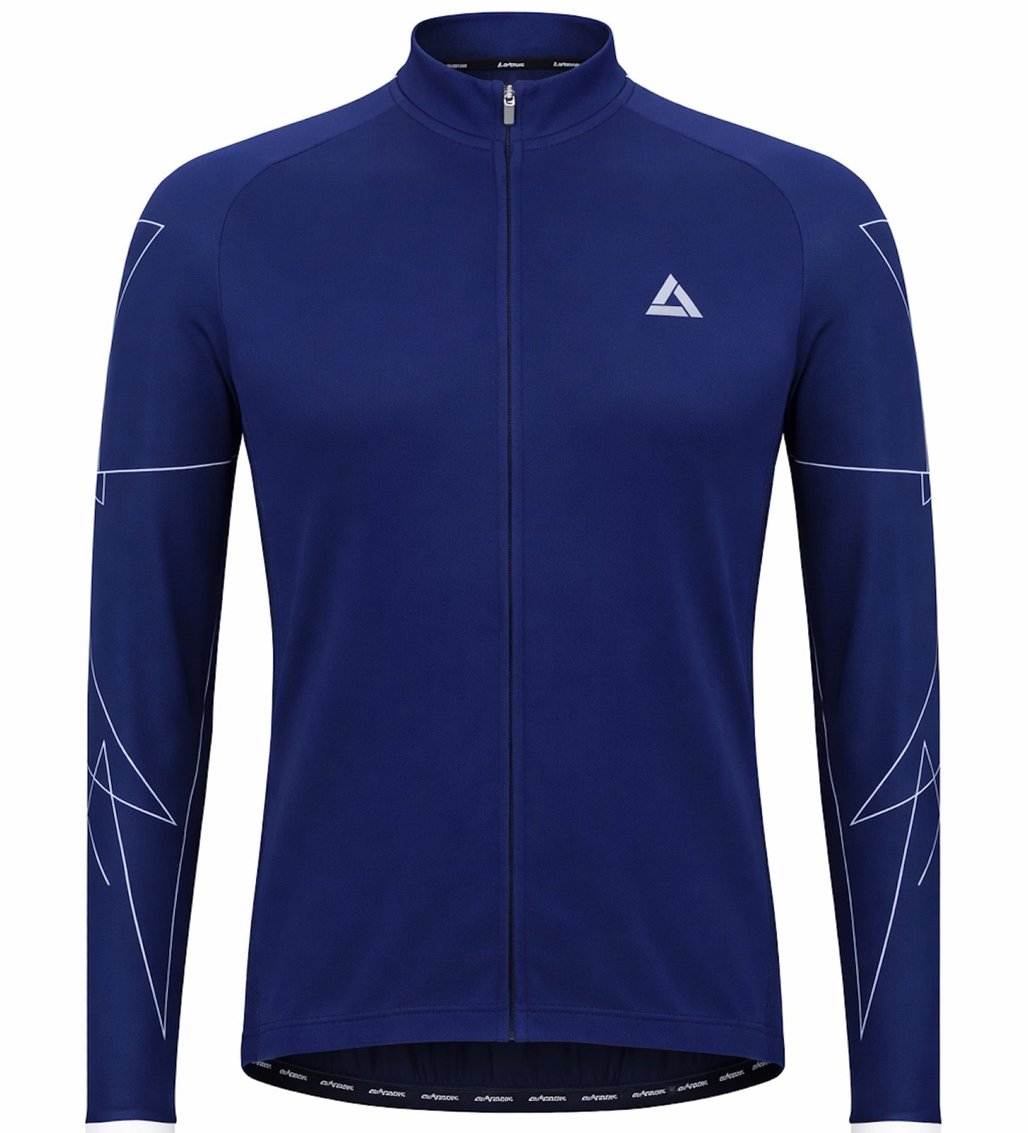 Herren Fahrradtrikot Langarm Pro Line Navy Blau Weiß