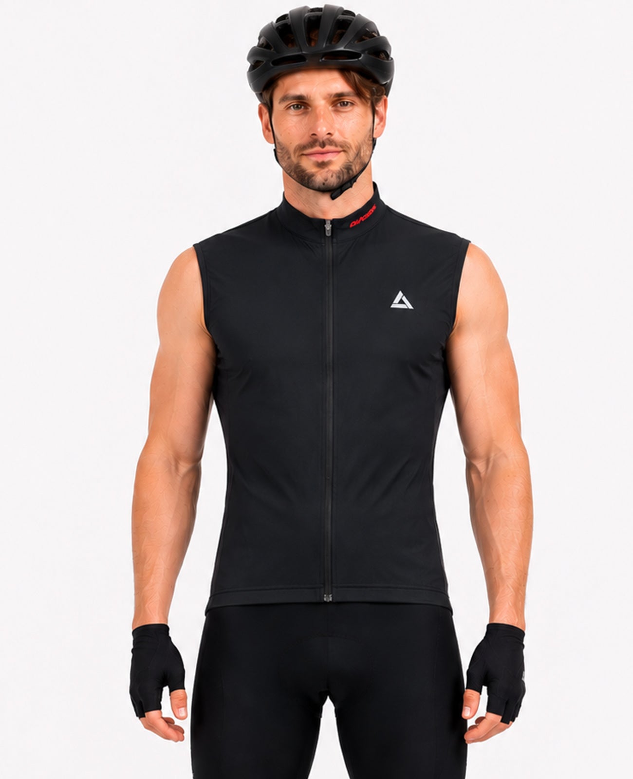Men's bicycle jersey sleeveless comfort line black