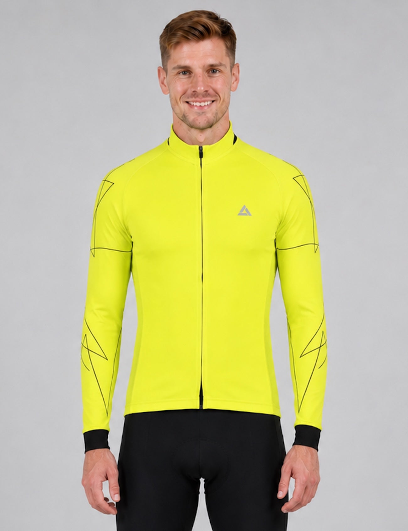 Maglia da uomo in bicicletta braccio lungo per linea neon
