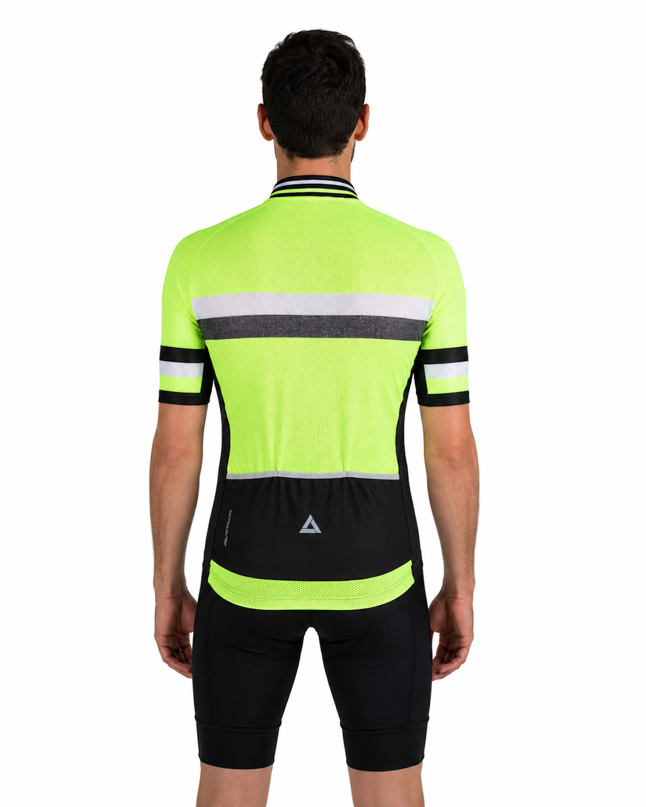 Men's bicycle jersey short-sleeved per line III neon-black