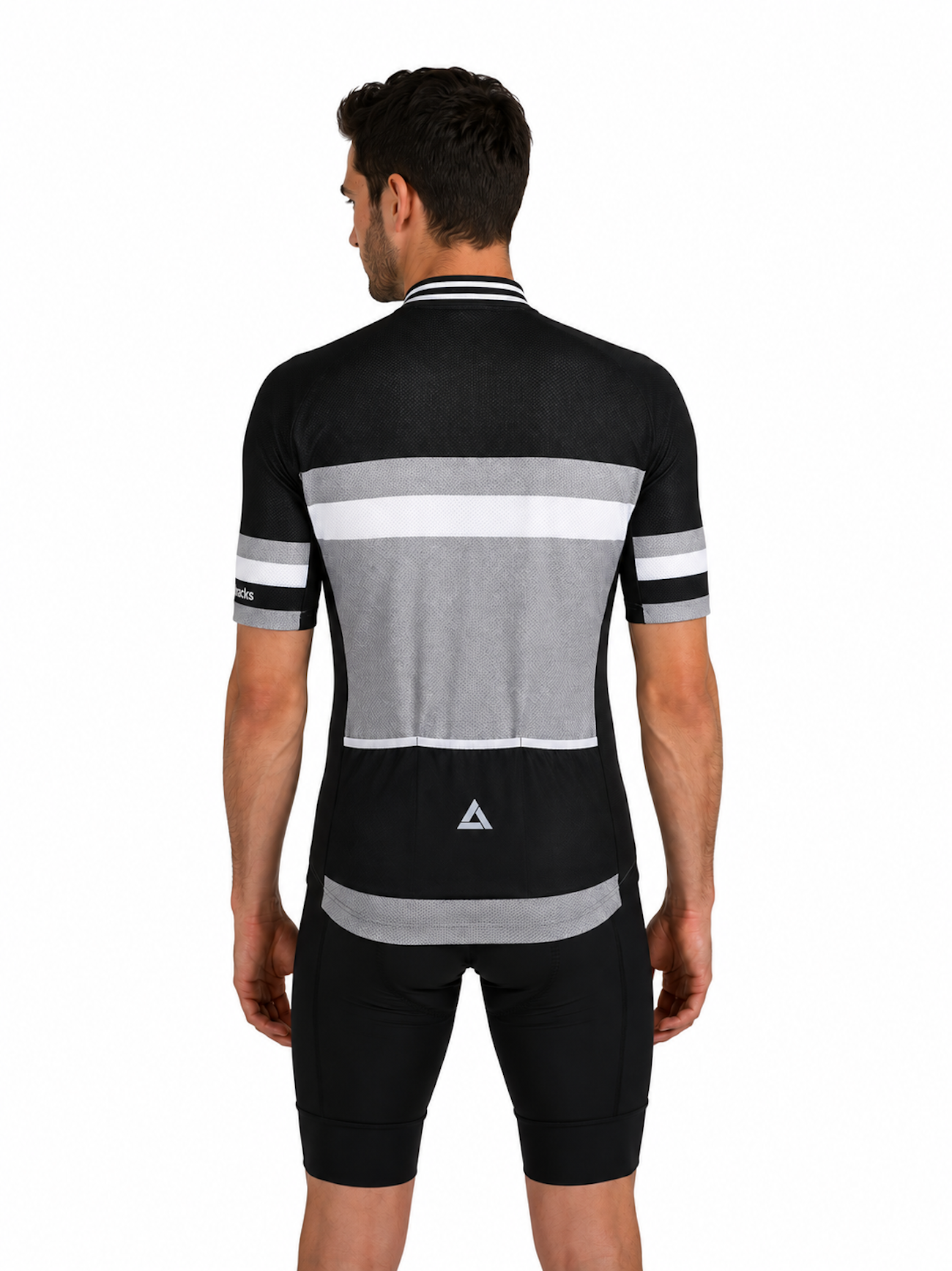 Men's bicycle jersey short arm per line III black and gray