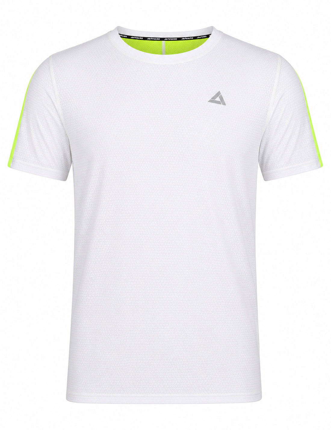 Camicia corta da corsa funzionale per linea neon bianco